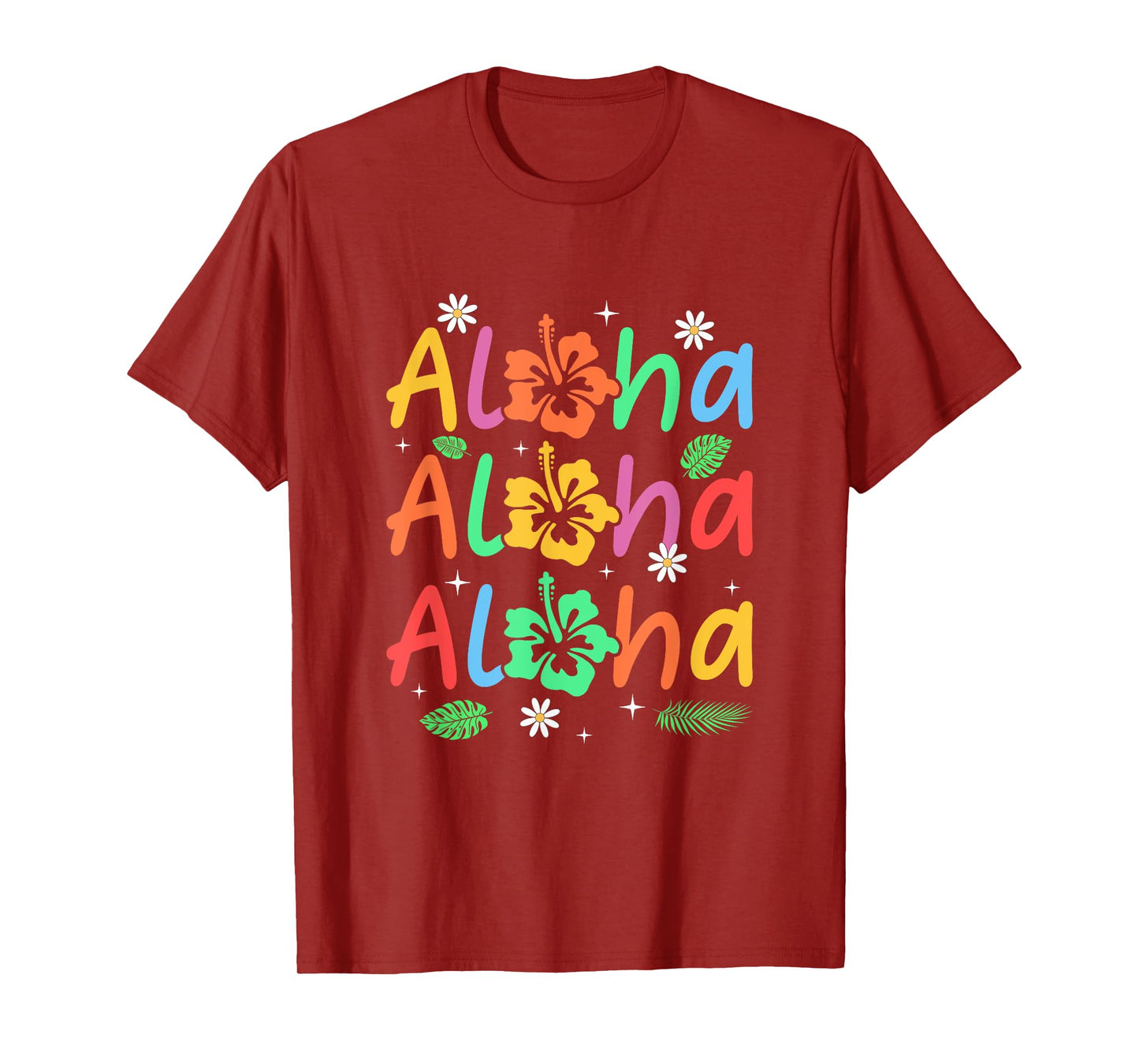 Cute Aloha Hawaiian Summer Vacation Hibiscus Women Kids Girl T-Shirt