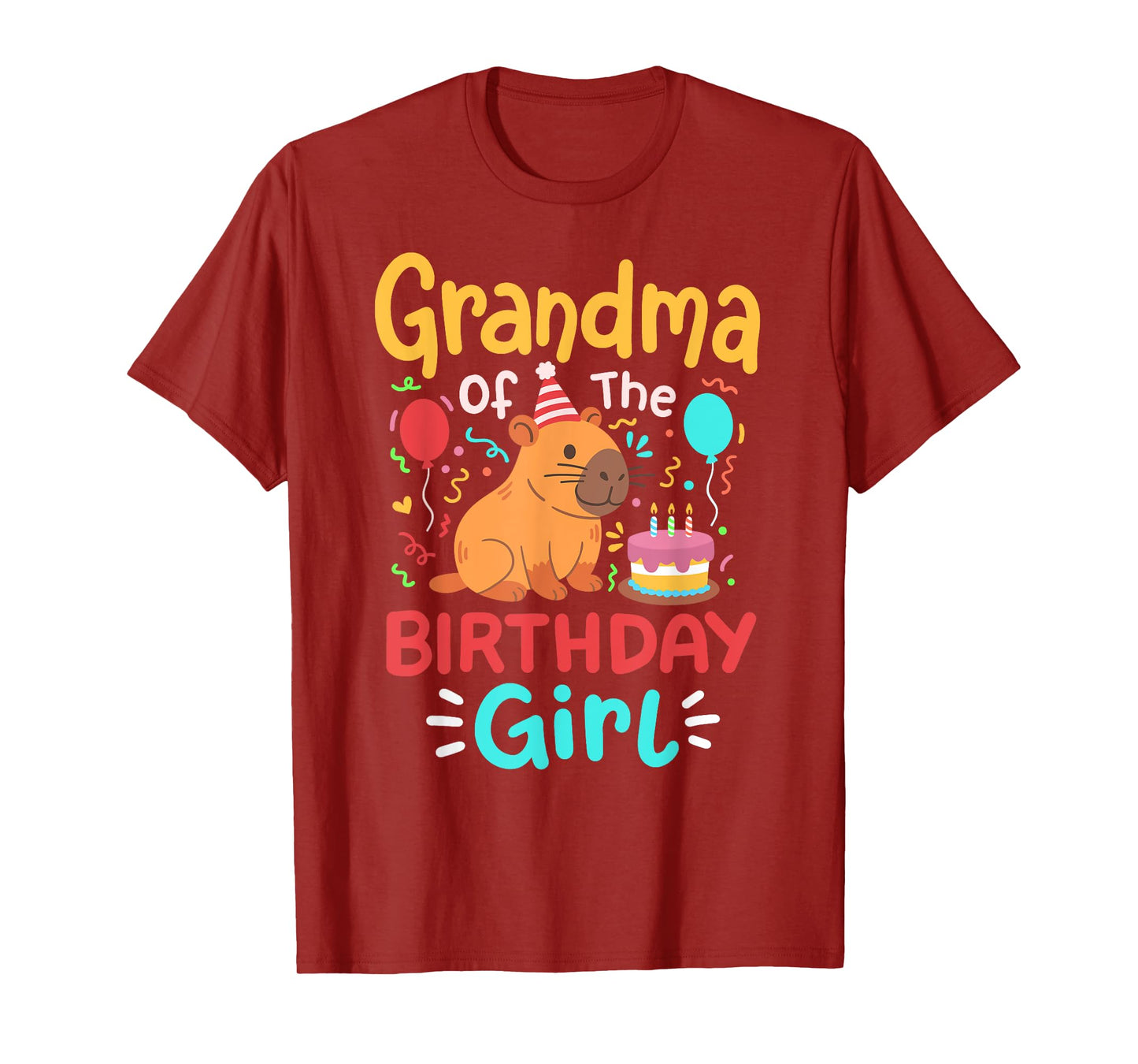 Grandma Of The Birthday Girl Capybara Bday Family Matching T-Shirt