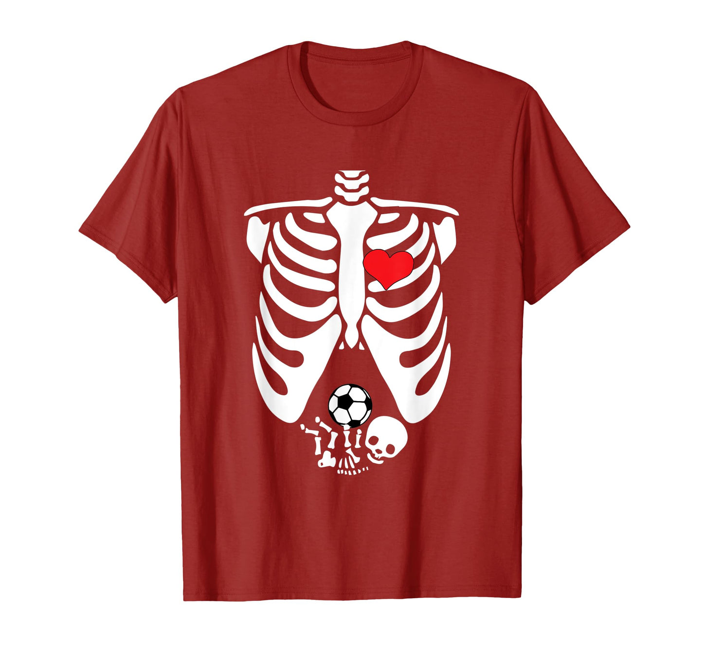 Funny Skeleton Baby Pregnant Halloween Soccer T-Shirt