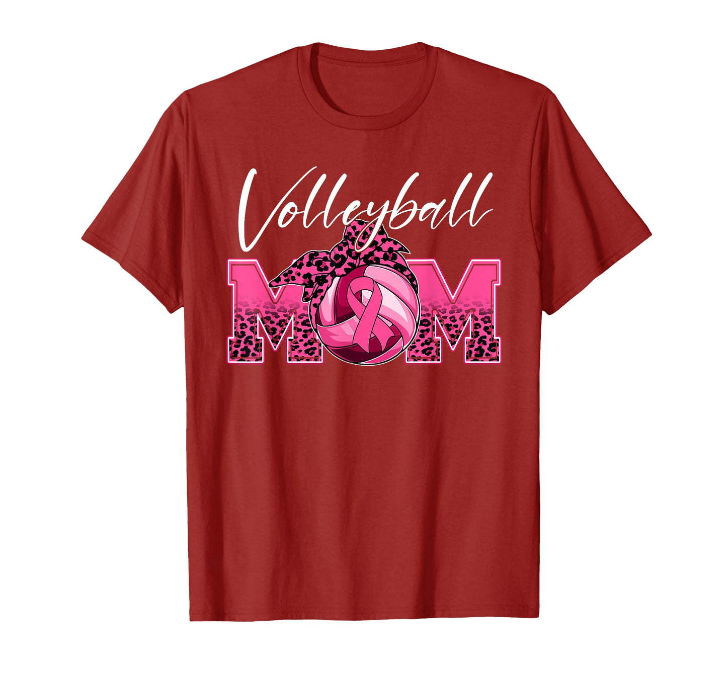 Volleyball Mom Breast Cancer Awareness Day Pink Ribbon Women T-Shirt