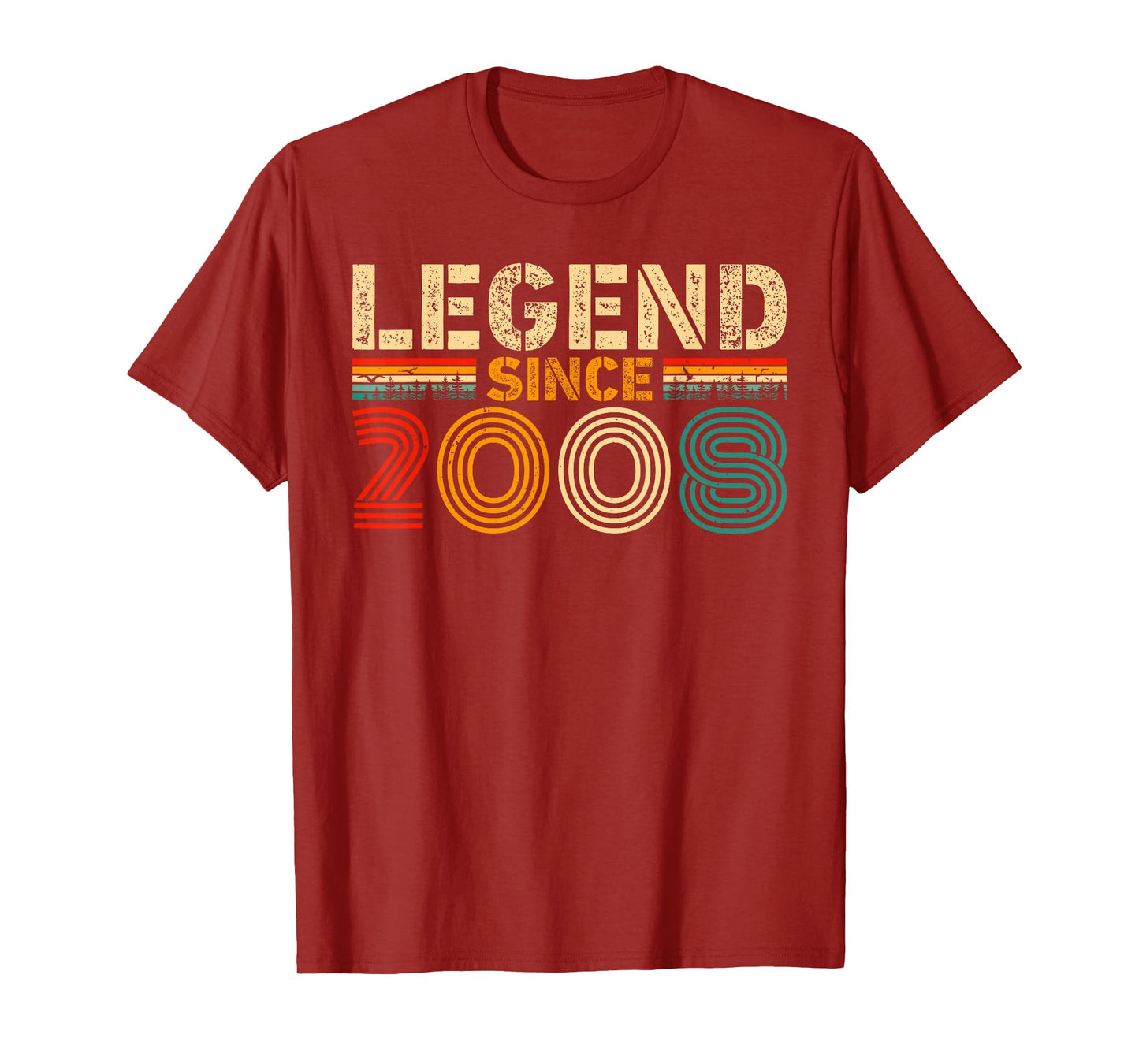 Legend Since 2008 Vintage Birthday Year 2008 Men Women Retro T-Shirt
