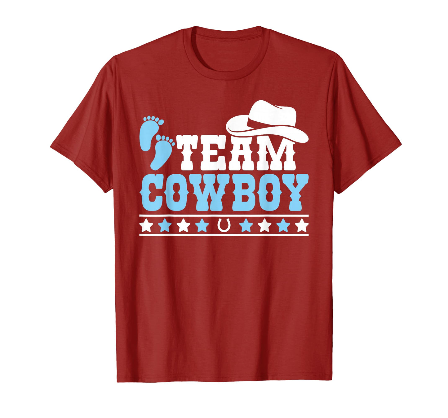 Team Cowboy Baby Gender Reveal Outfit Team Boy Gender Reveal T-Shirt