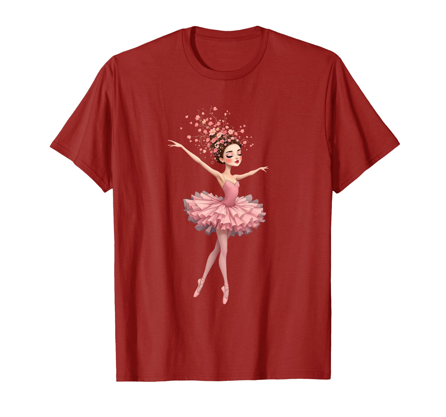 Ballet Dancing Tee for Girl and Women Cute Pink Ballerina T-Shirt