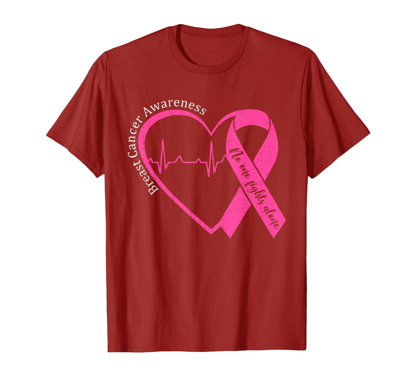 Breast Cancer Awareness Heart Pink Ribbon Support Squad T-Shirt
