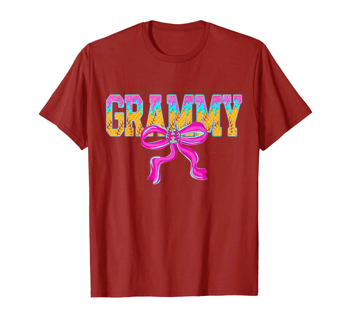 Baseball Grammy Ice Cream Drip Game Day Family Matching T-Shirt