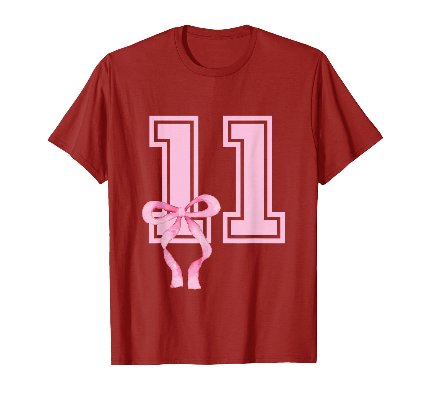 11 Year Old Birthday Girl Coquette Pink Bow Aesthetic T-Shirt