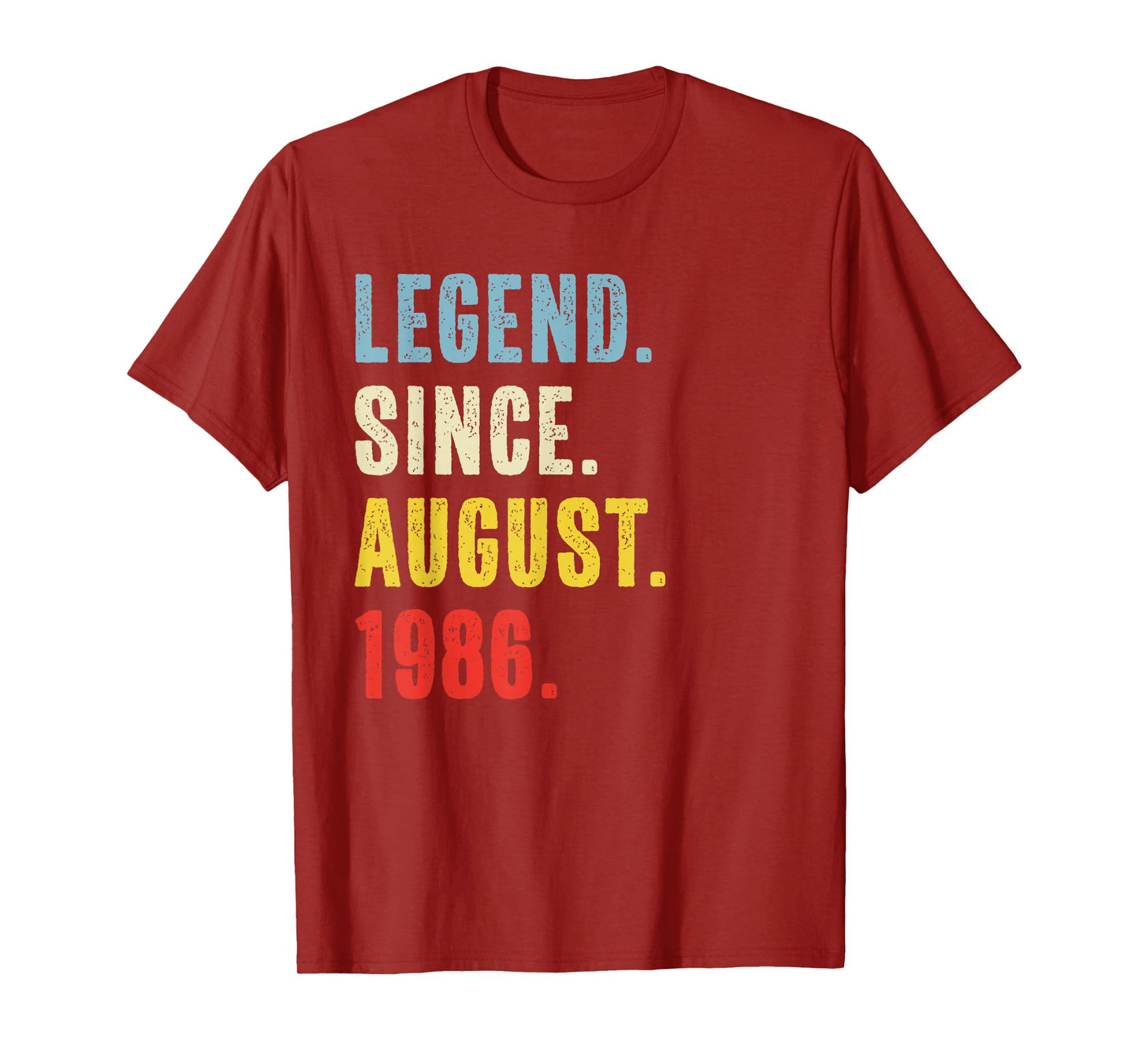 39 Year Old Legend Since August 1986 Retro 39th Birthday T-Shirt