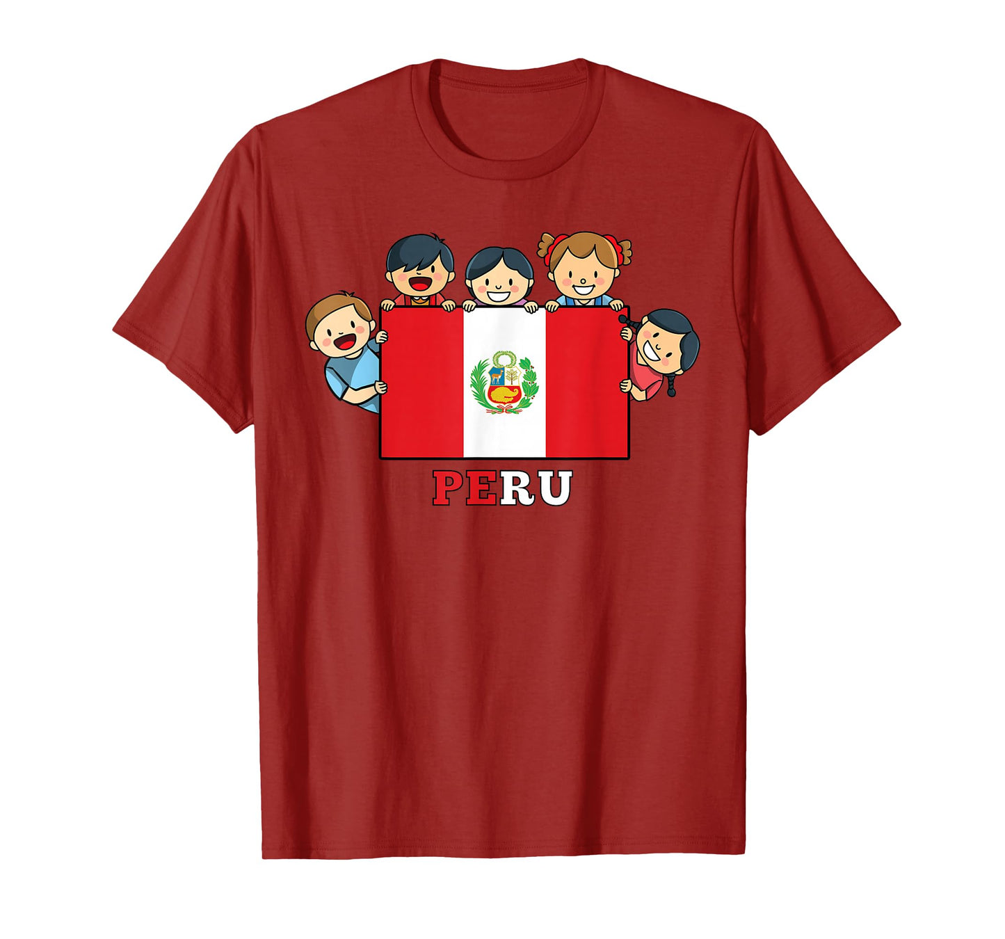 Kids Peru Flag Hispanic Heritage Month Peruvian T-Shirt