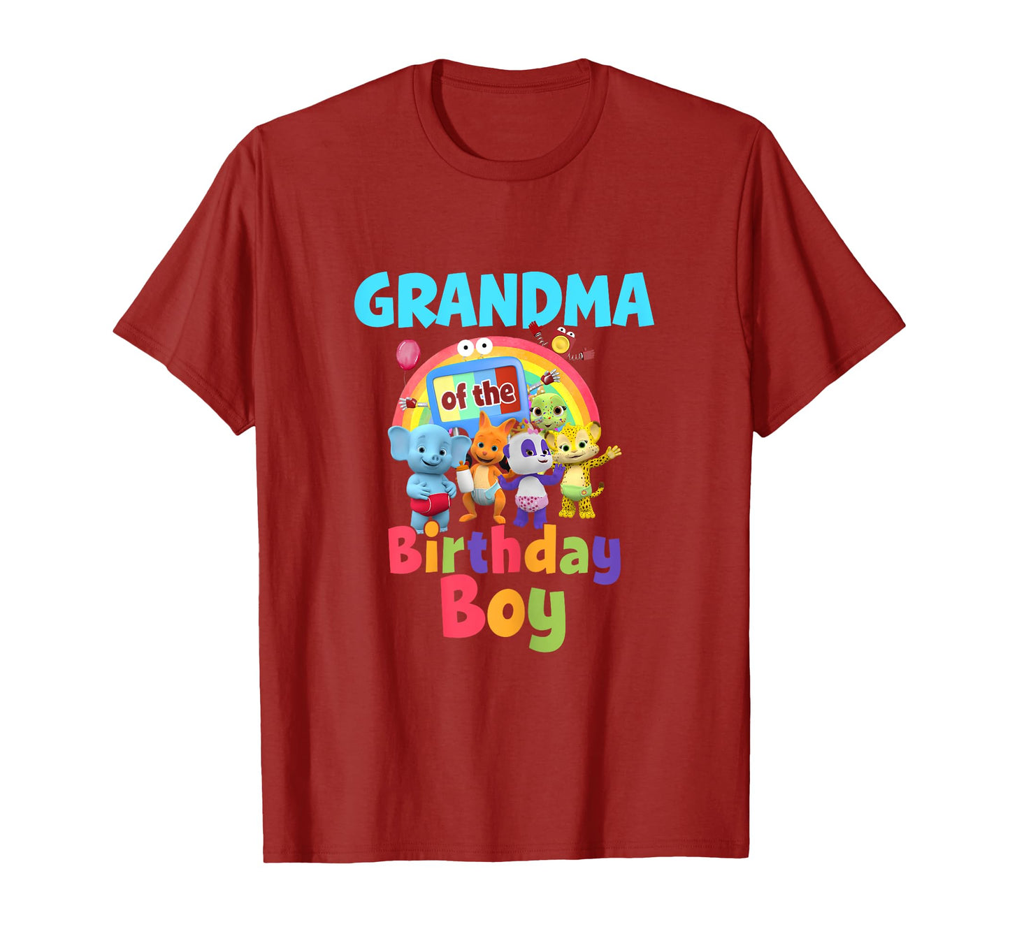 Grandma Of The Birthday Boy Family Party Decor Matching T-Shirt