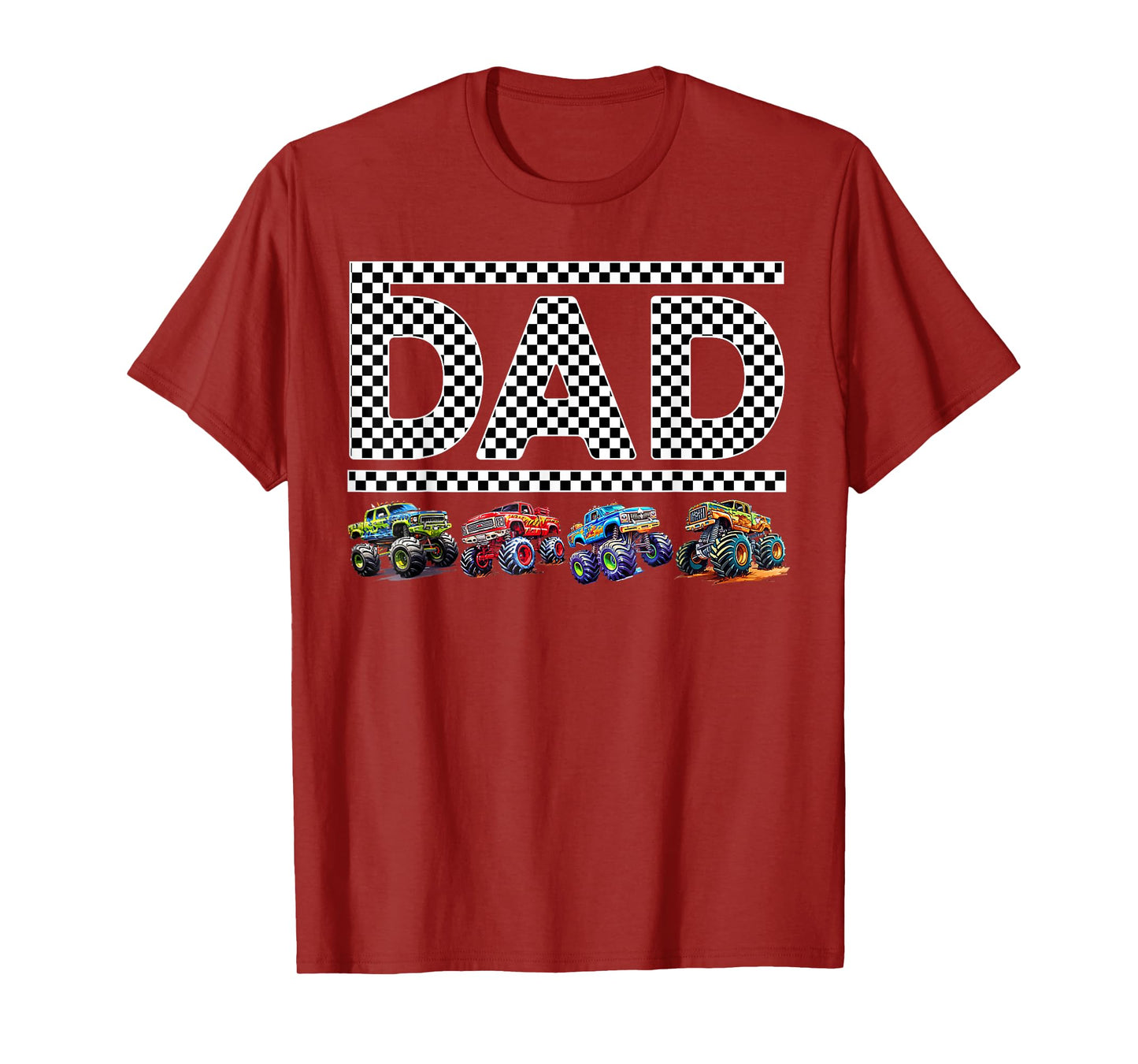Dad Retro Monster Truck Family Crew Birthday Matching Family T-Shirt
