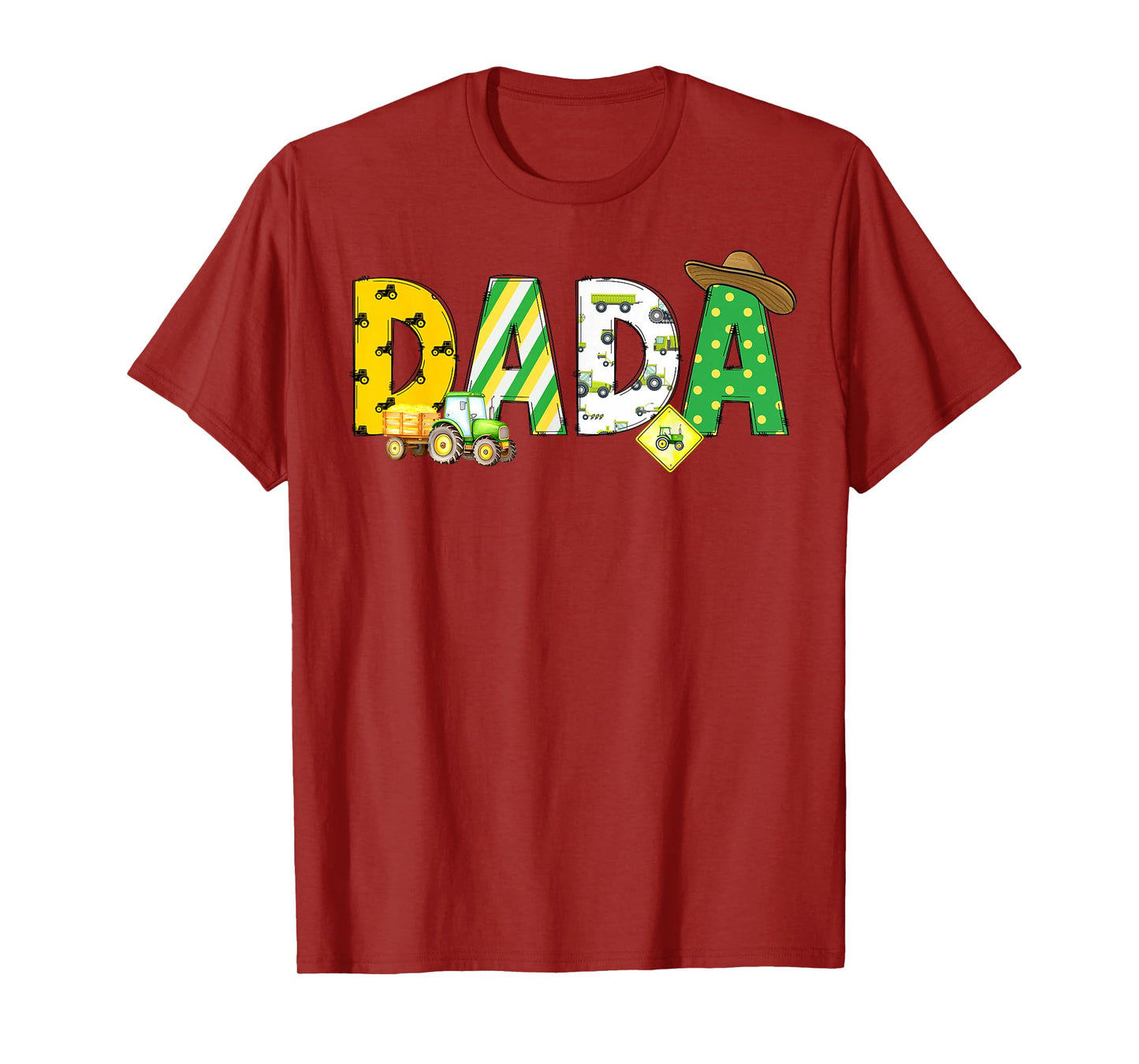 Dada of The Birthday Boy Tractors Farm Trucks Family Party T-Shirt