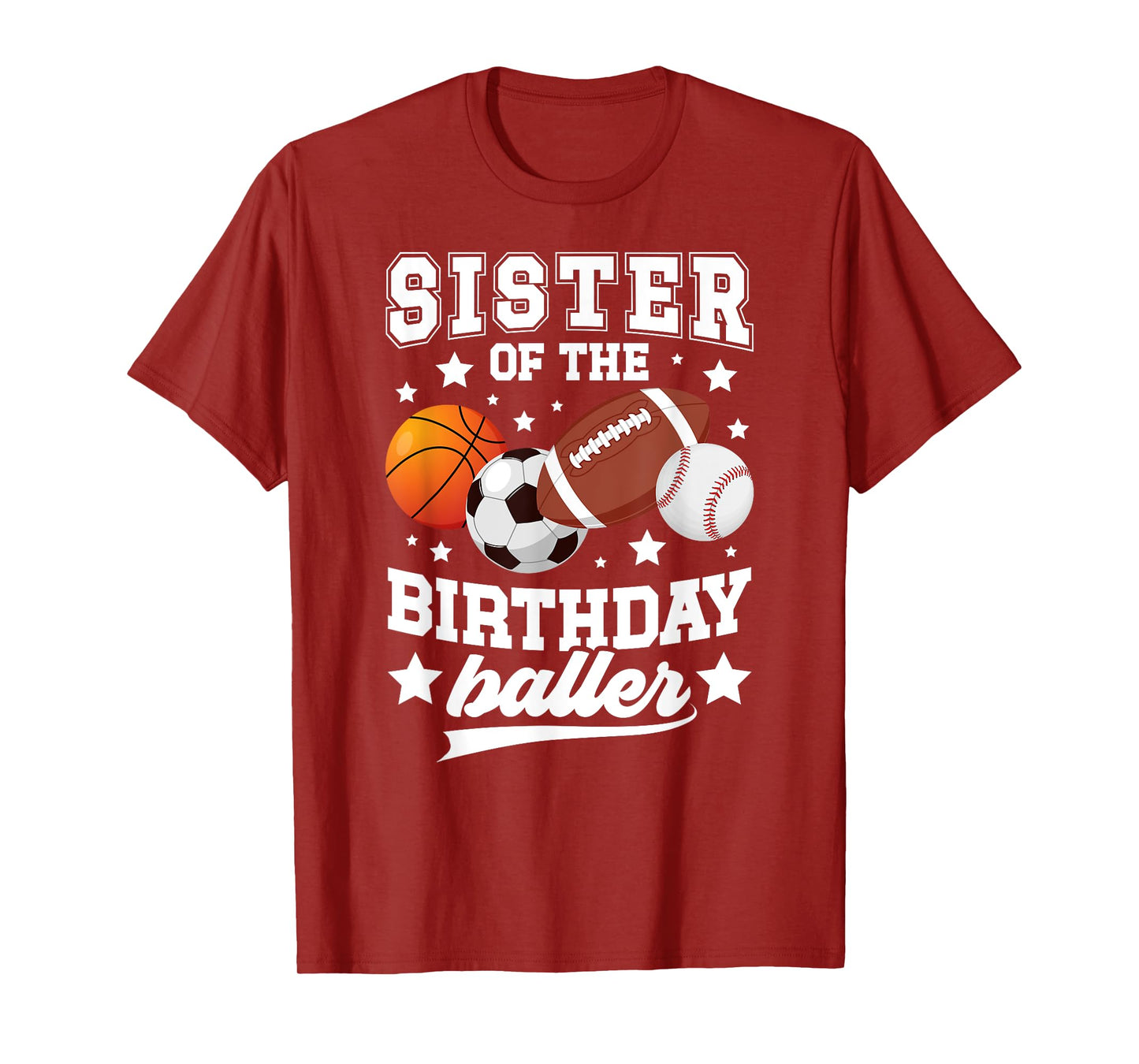 Sports Sister Of The Birthday Baller Sports Family Party T-Shirt