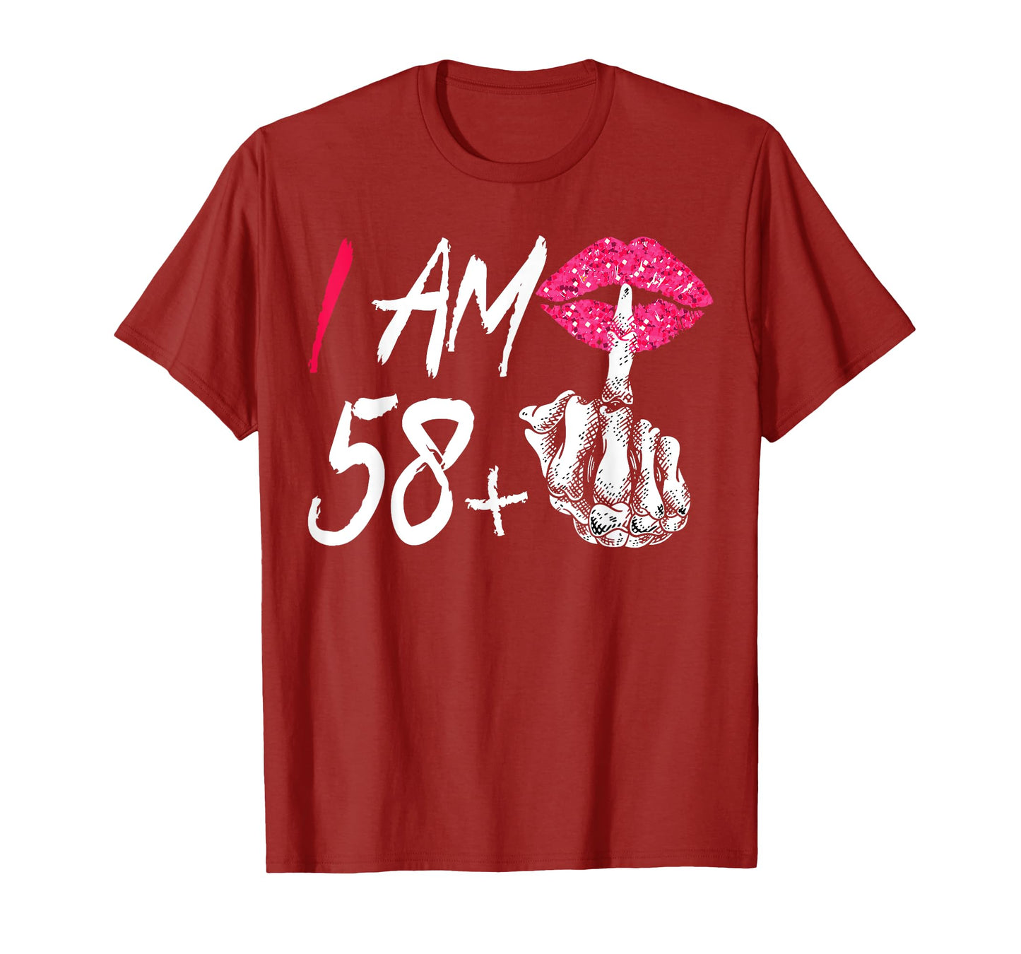 I Am 58 Plus 1 Middle Finger Funny 59th Women's Birthday T-Shirt