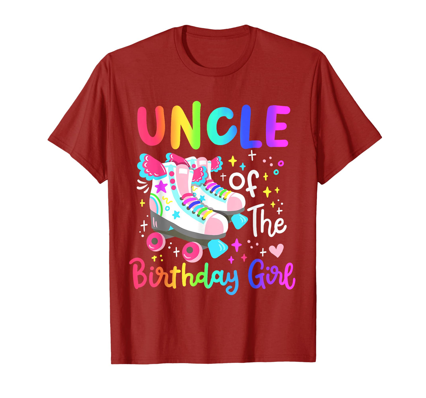 Uncle of the Birthday Girl Skater Roller Skate Family Party T-Shirt