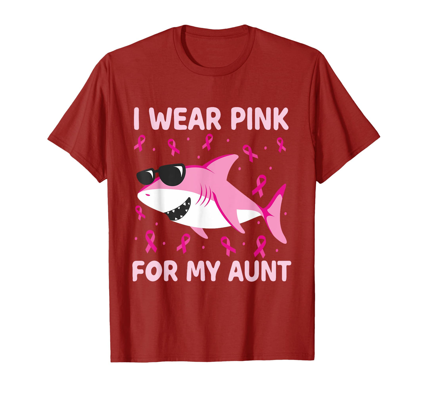 Shark I Wear Pink For My Aunt Breast Cancer Kids Boy T-Shirt