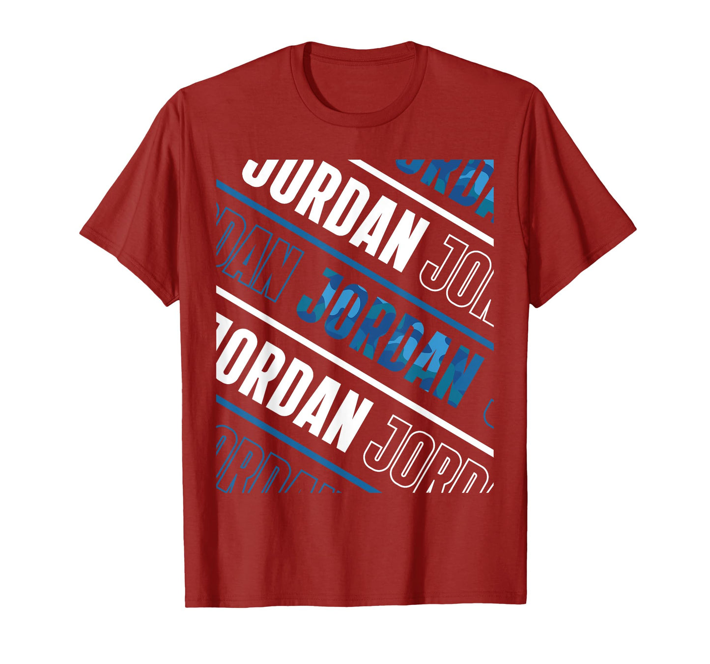 Diagonal Jordan Pattern Camo Pattern Blue Camouflage T-Shirt