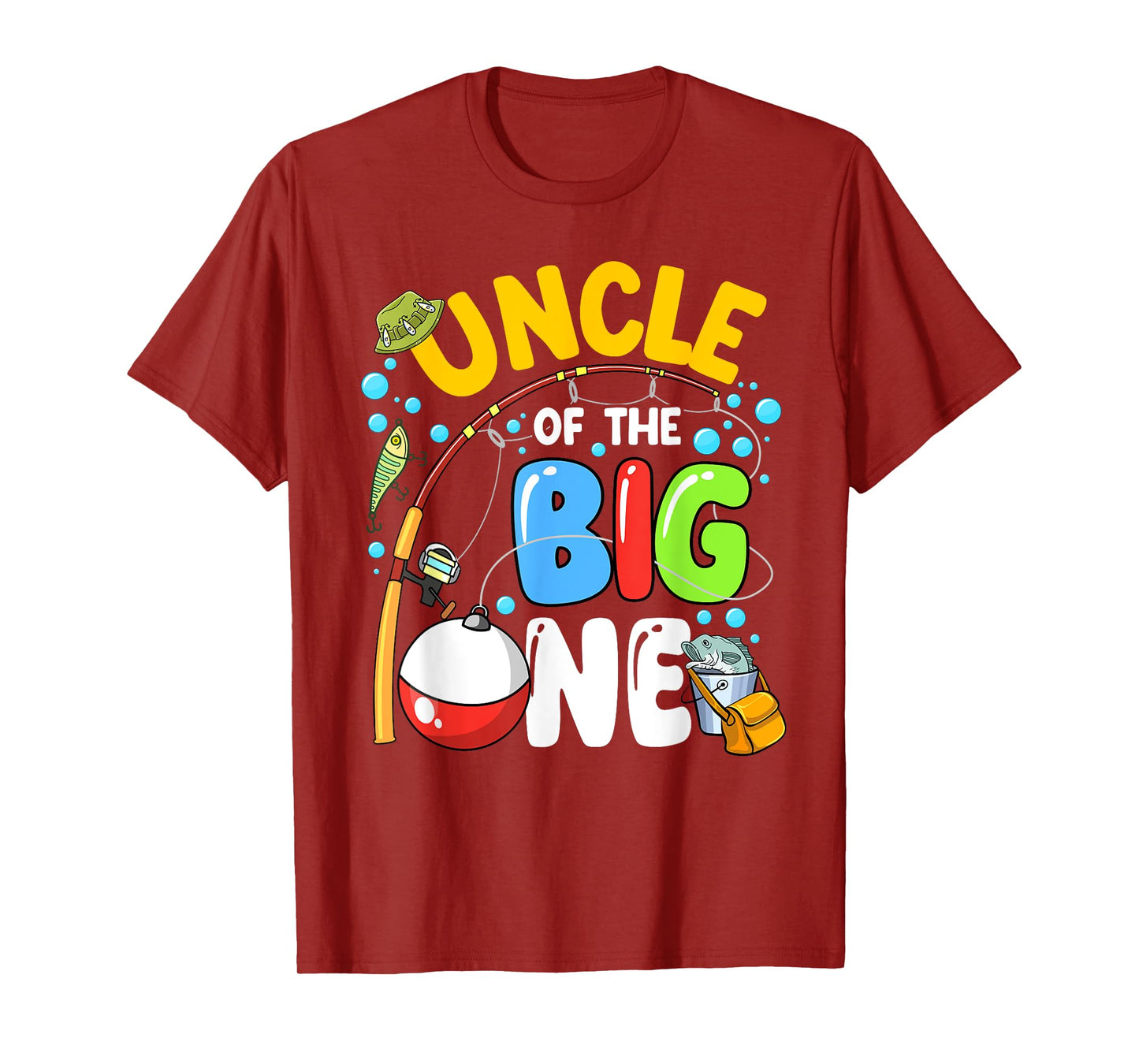 Uncle Of The Big One Fishing Birthday Boy Family Party T-Shirt