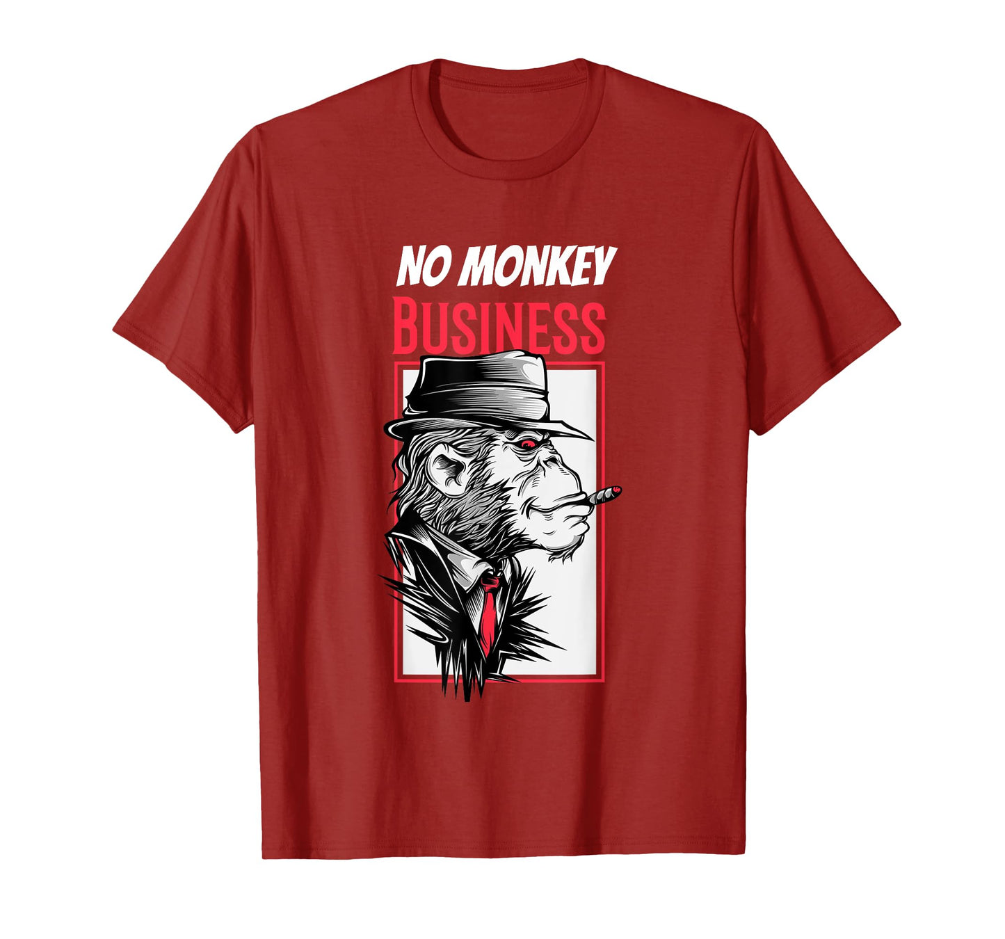 No Monkey Business Mafia Monkey Funny Sarcasm Gangster T-Shirt