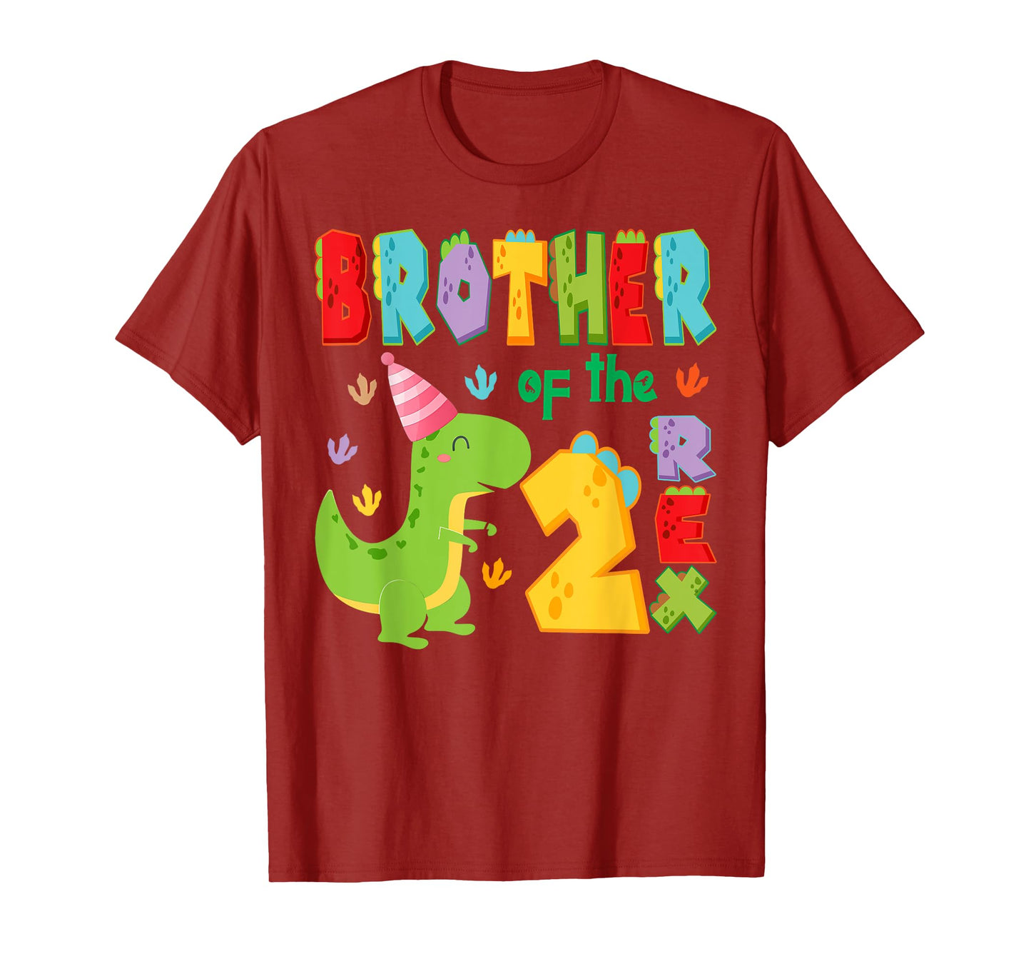 Brother of The Two Rex 2Nd Birthday Boy Dinosaur T-Rex T-Shirt