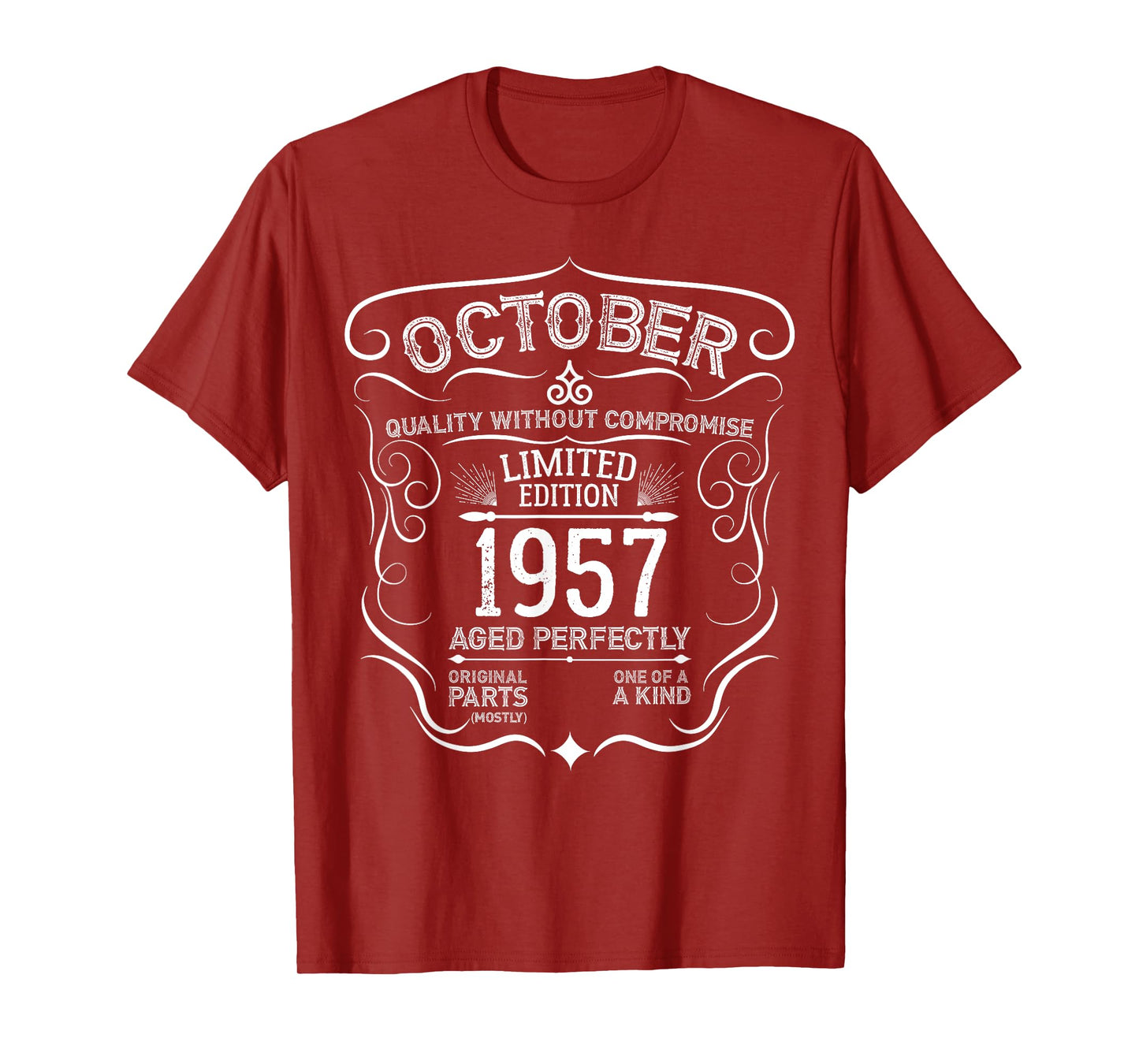 Vintage Limited Edition 1957 October Birthday T Shirt