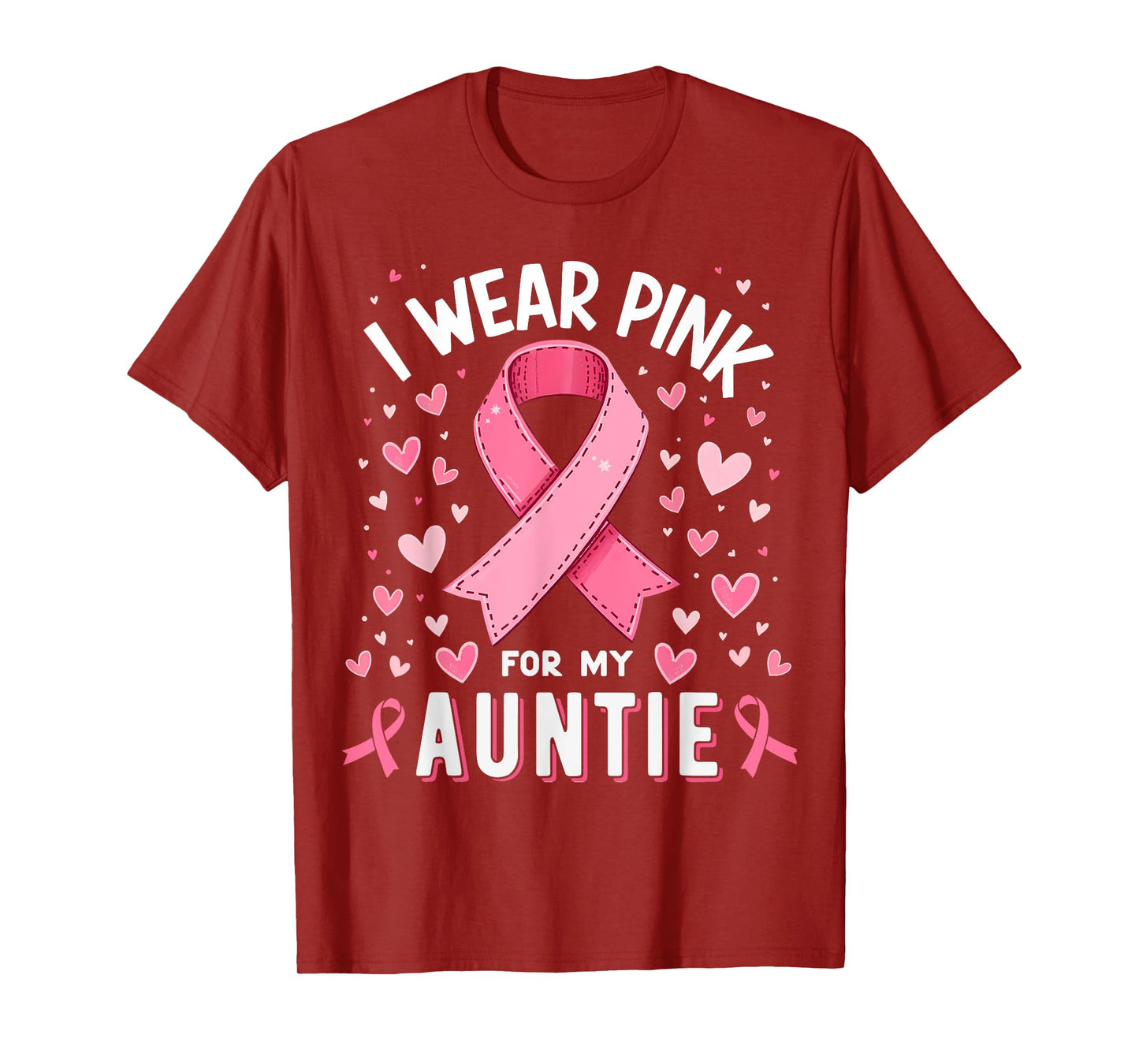 I Wear Pink For My Auntie Cancer Awareness T-Shirt