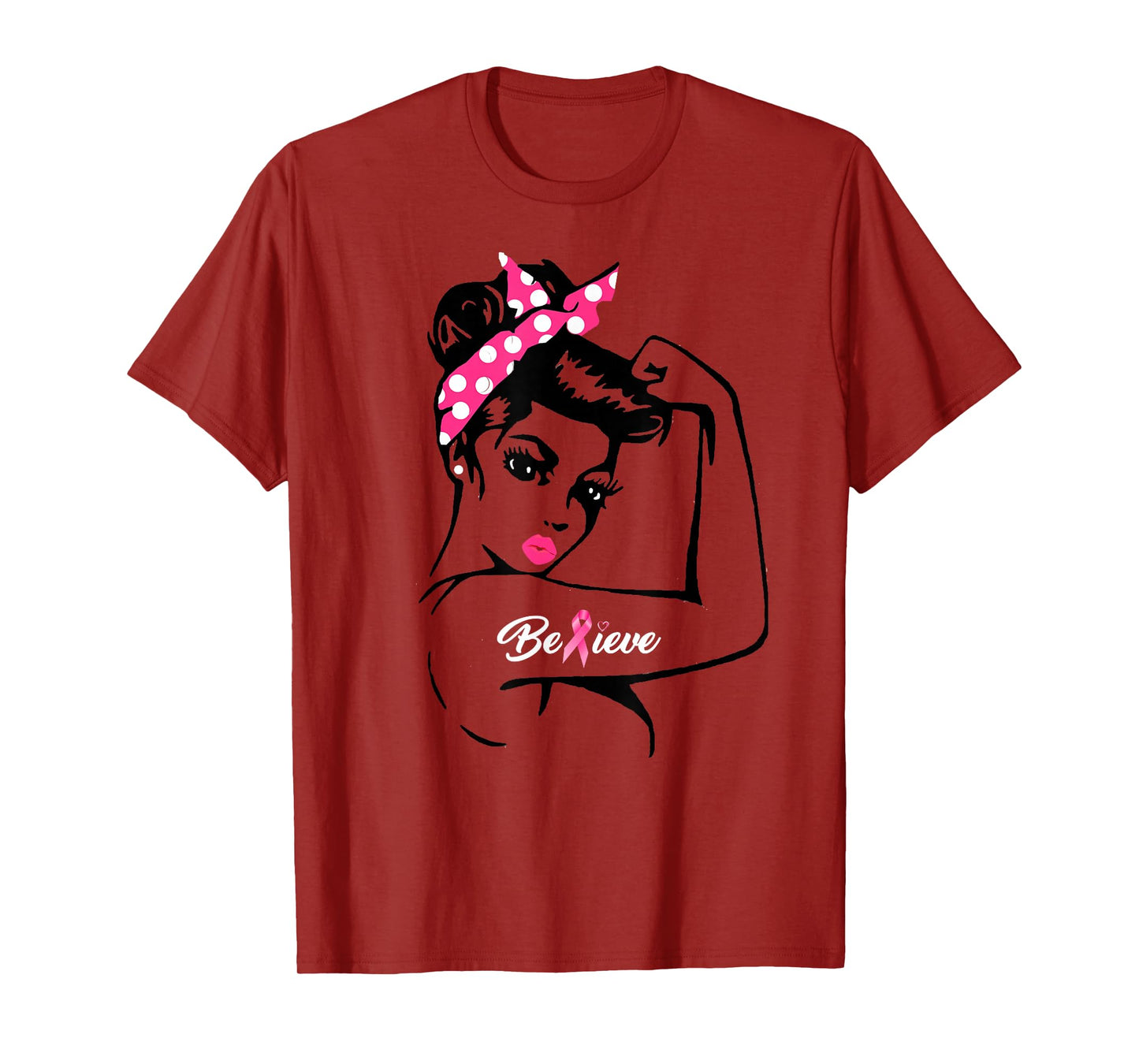 Breast Cancer Warrior Awareness Support Believe T-Shirt