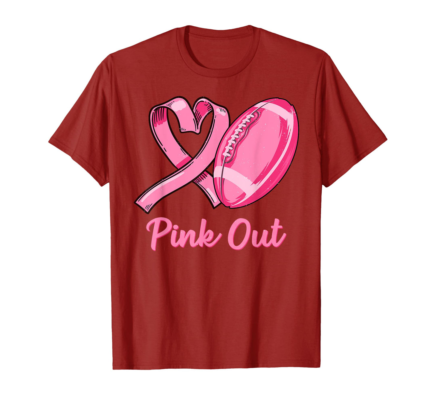 Pink Out Breast Cancer Awareness Bleached Football Mom Girls T-Shirt