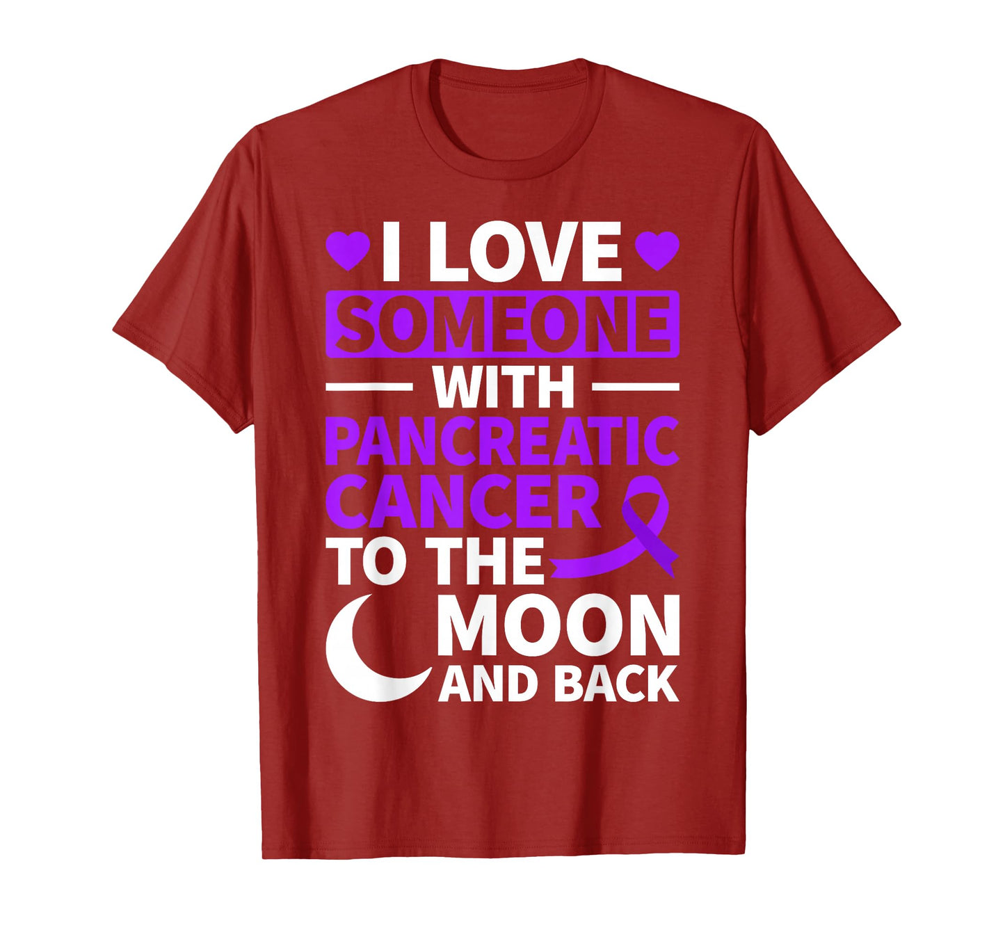 I Love Someone with Pancreatic Cancer Purple Ribbon Awarenes T-Shirt