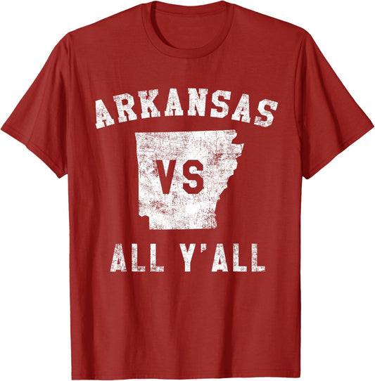 Arkansas vs All Yall for y'all Men Women Kids T-Shirt
