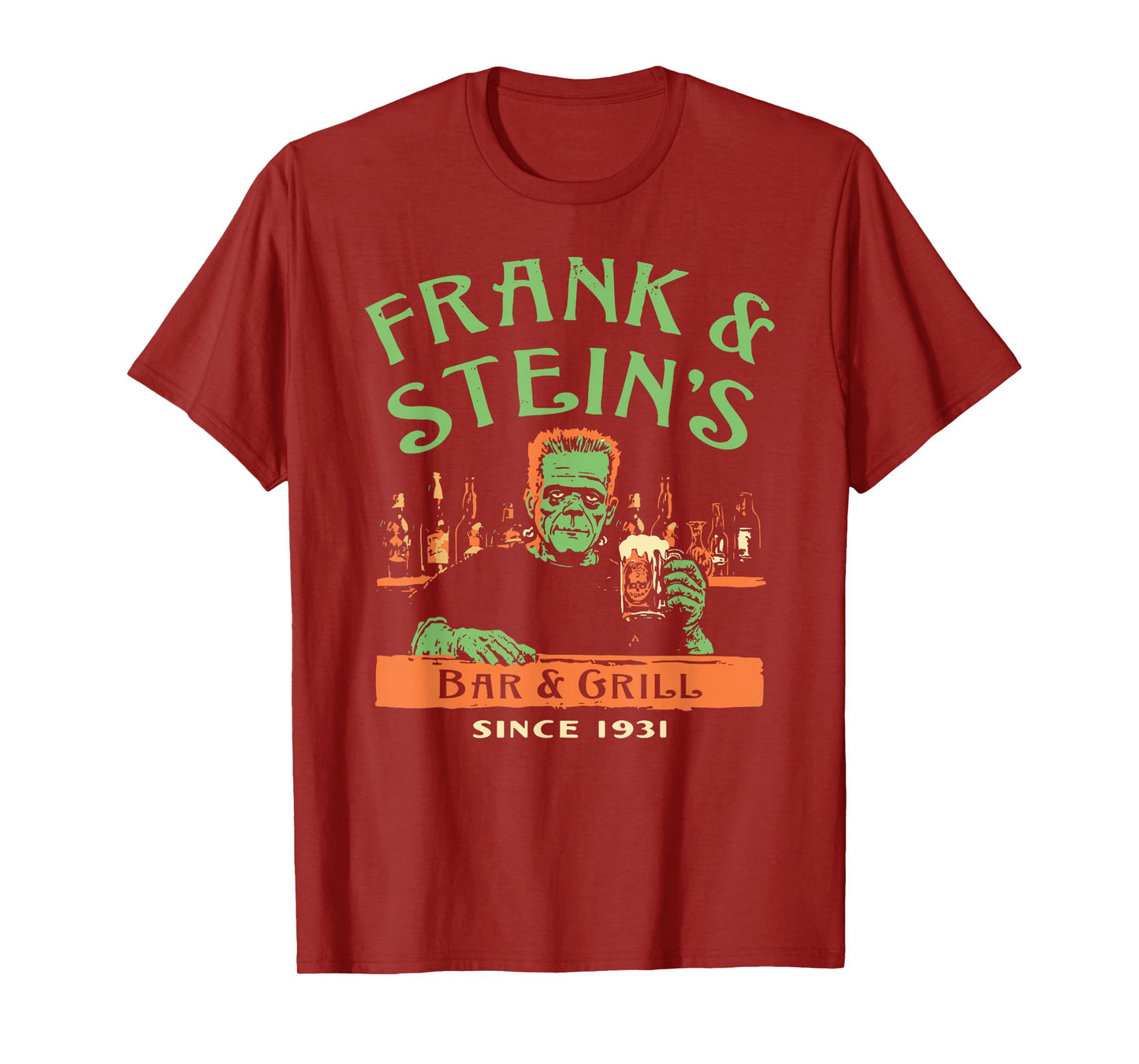 Funny Halloween Frank and Stein's Bar Grill T-Shirt