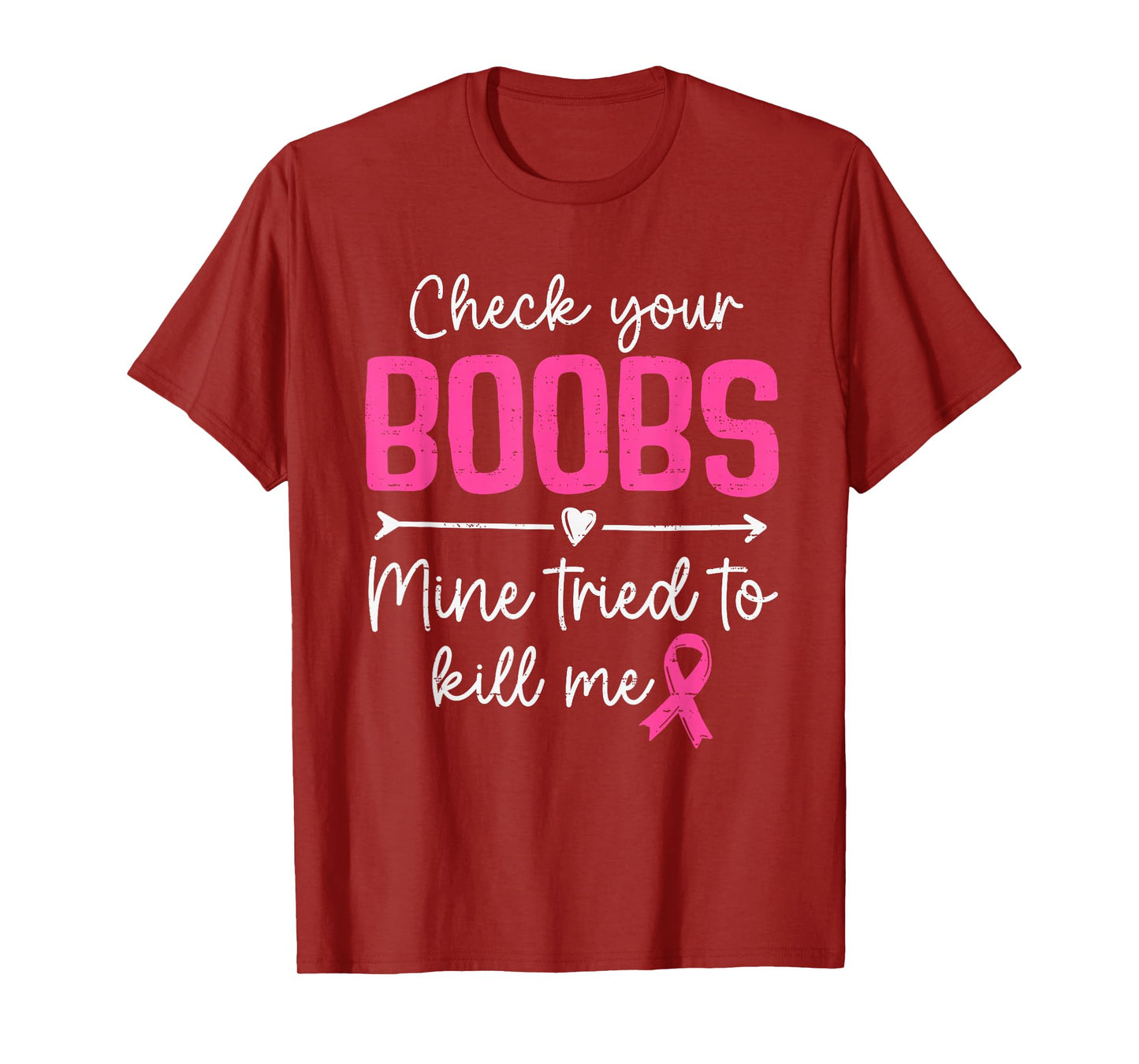 Check Your Boobs Breast Cancer Awareness Survivor Support T-Shirt