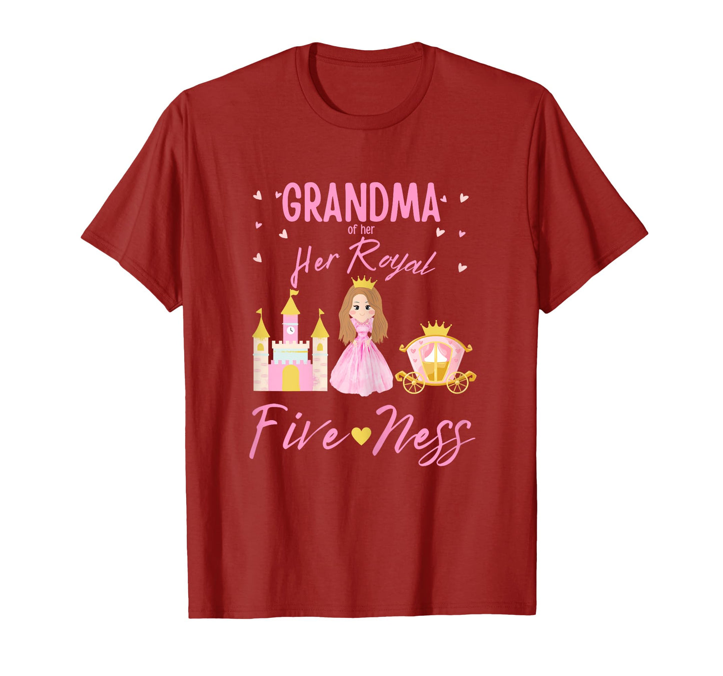 Grandma 5th Birthday Her Royal Fiveness Princess Matching T-Shirt