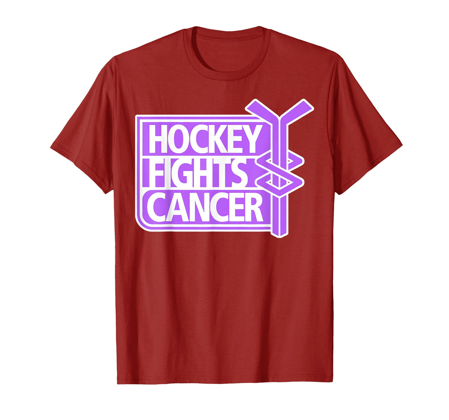 Hockey Fights Cancer Tees Adult Unisex Classic Fit Short Sleeve Black T-Shirt