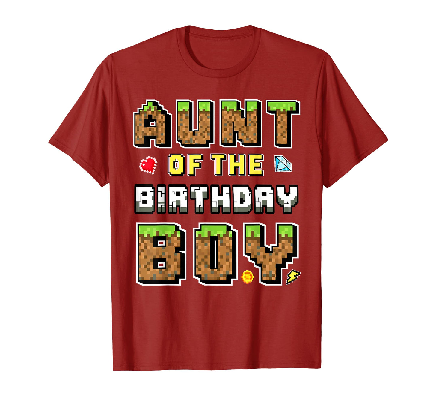 Aunt Of The Birthday Boy Gamer Pixel Birthday party Matching T-Shirt