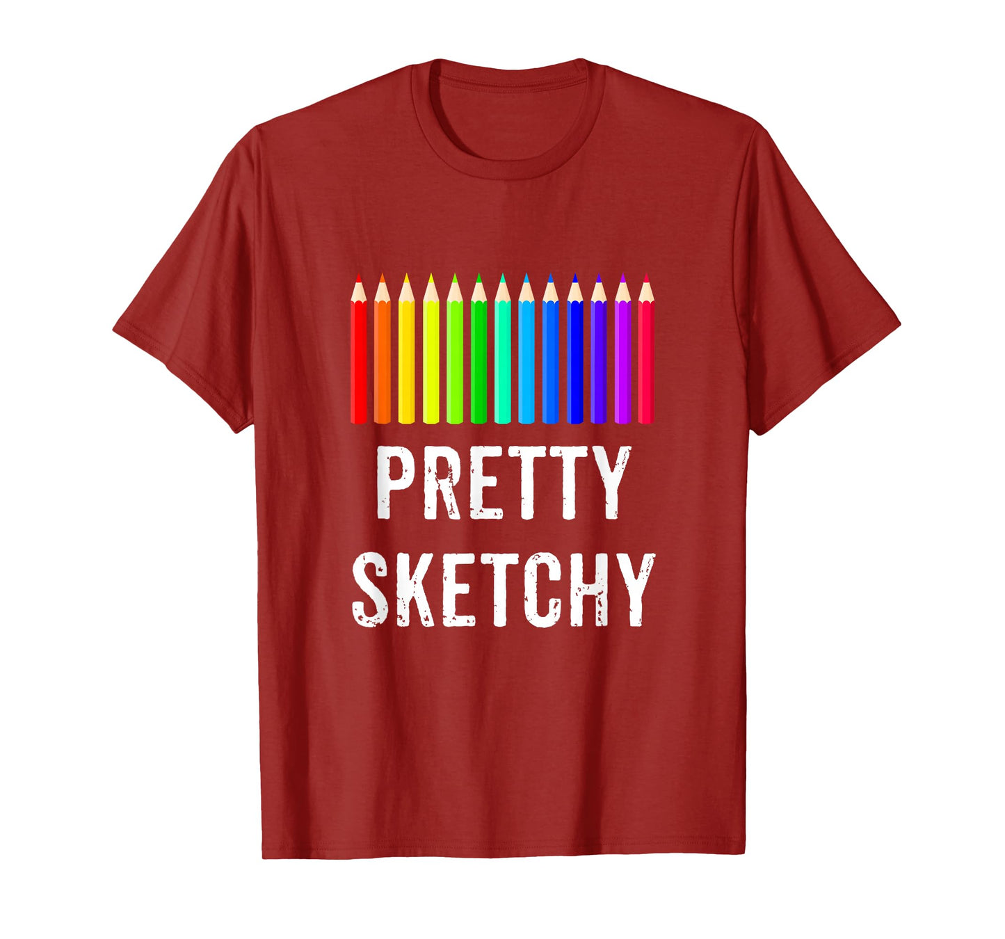 Bright Colored Pencils Art School Camp Apparel Co. Unisex Adults & Kids Art Themed T-Shirt - Black, Small, Modern, Casual, Short Sleeve, Sketch