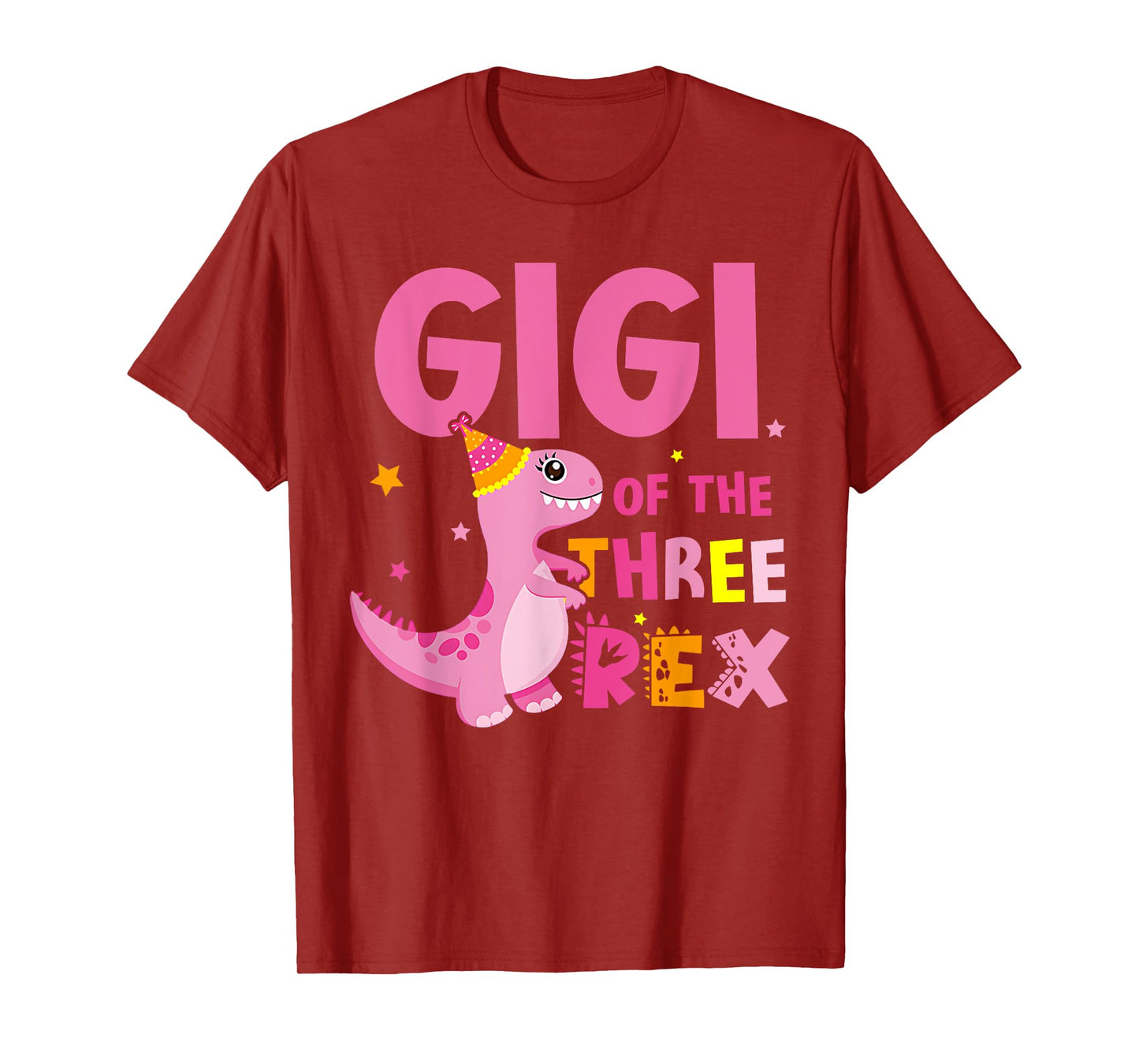 Gigi of the Three Rex Birthday Dinosaur Family Matching T-Shirt