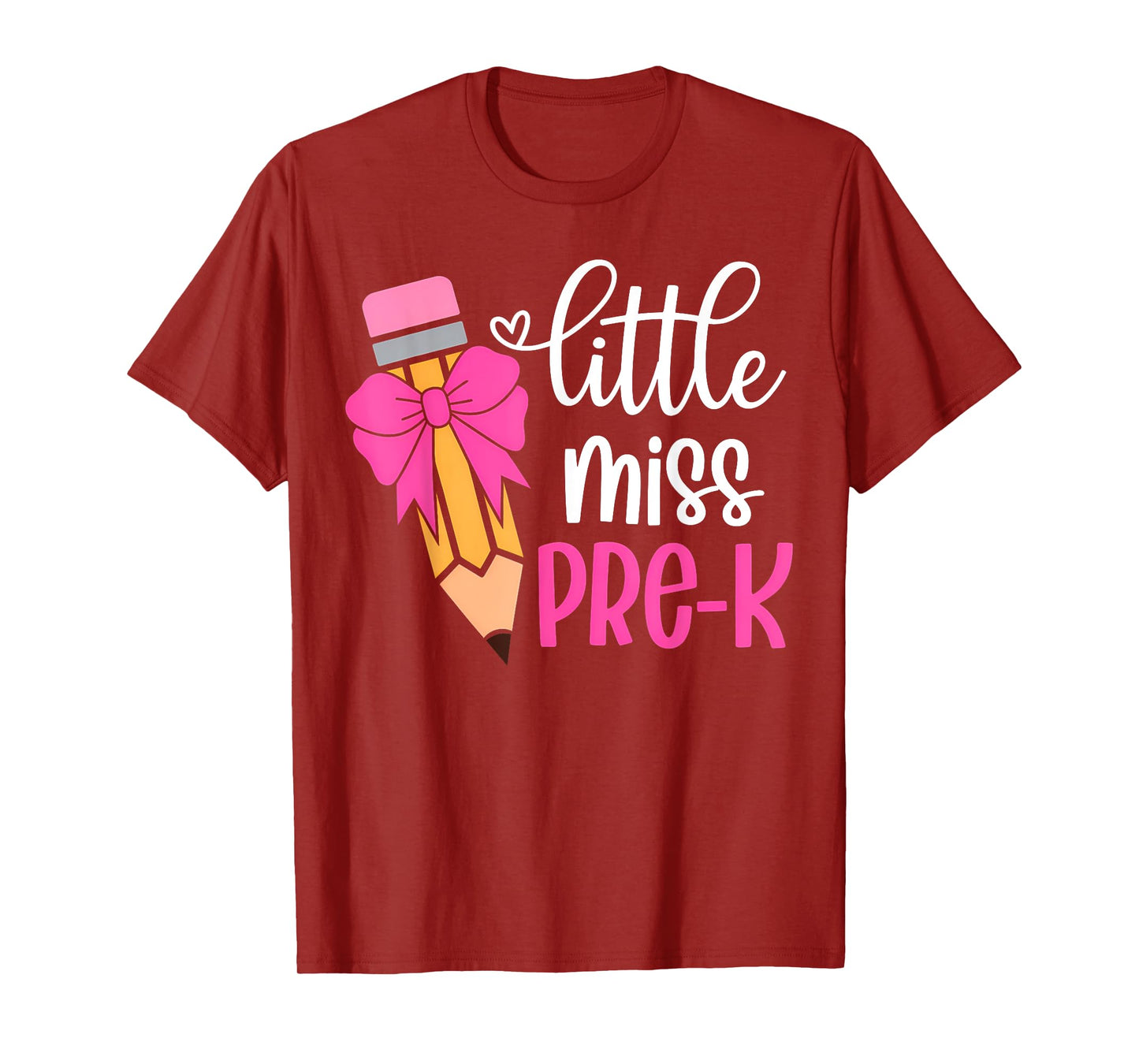 Little Miss Pre K Pencil Bow for Girls First Day of Prek T-Shirt