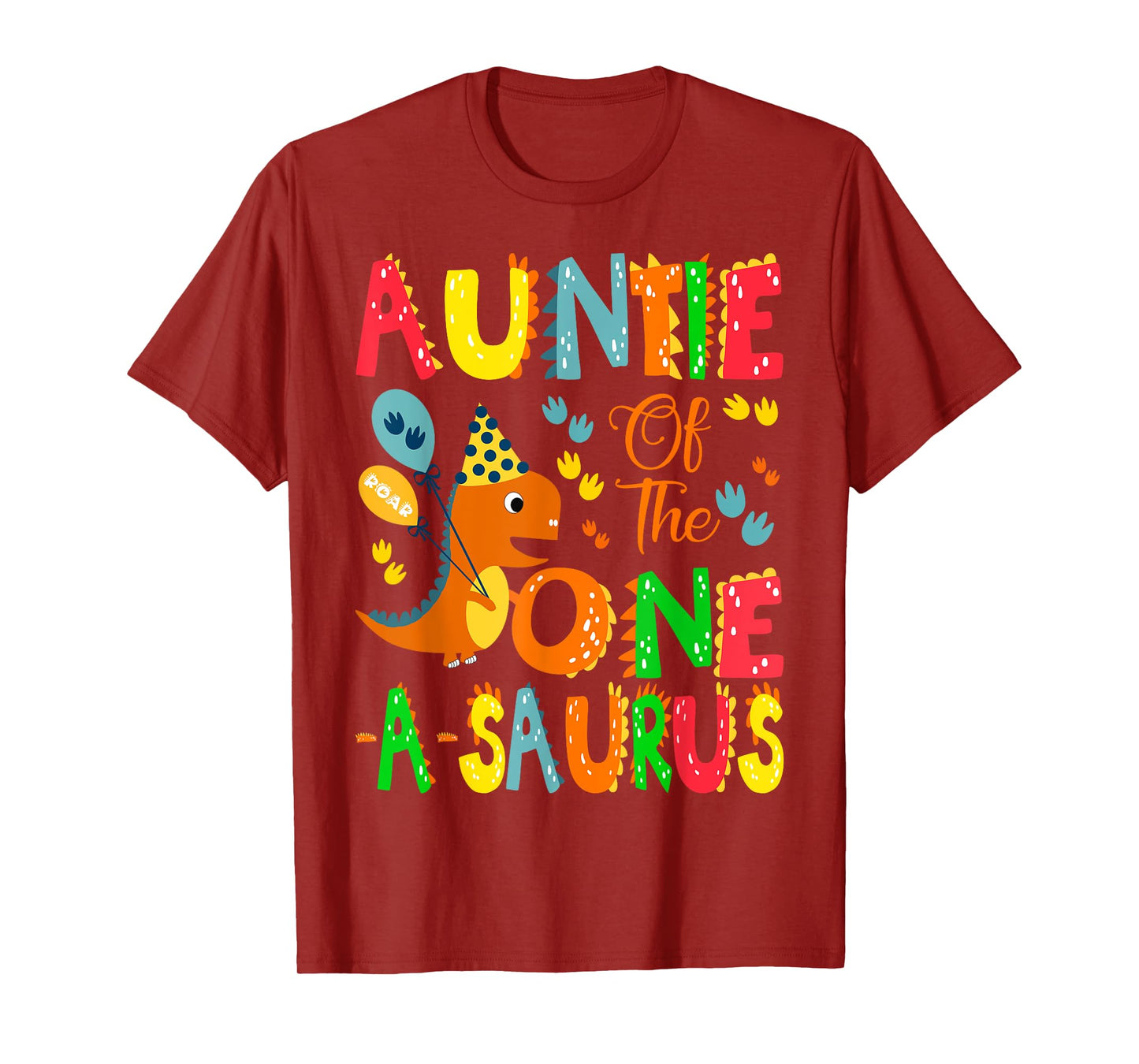 Auntie of The One-A-Saurus 1St Birthday Boy Dinosaur T-Shirt