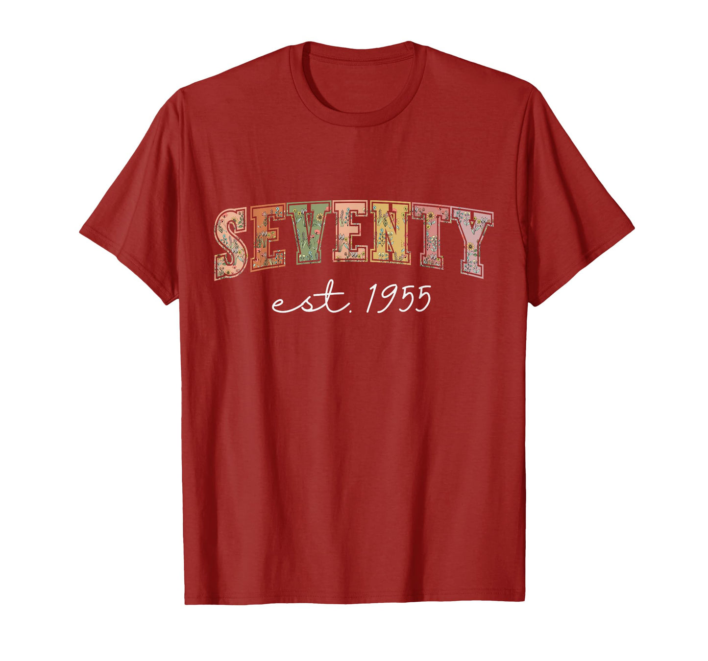 70 Years Old Vintage 1955 70th Birthday Tee Wildflower Women T-Shirt