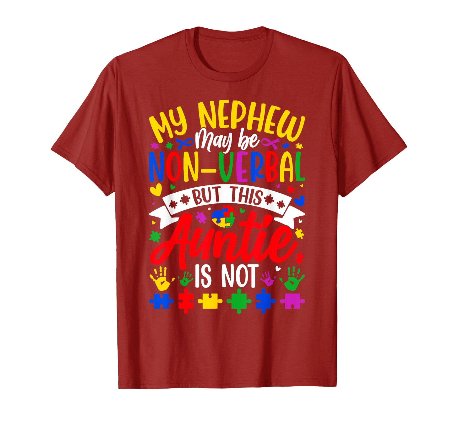 Proud Autism Aunt Autistic Nephew Autism Awareness Auntie T-Shirt