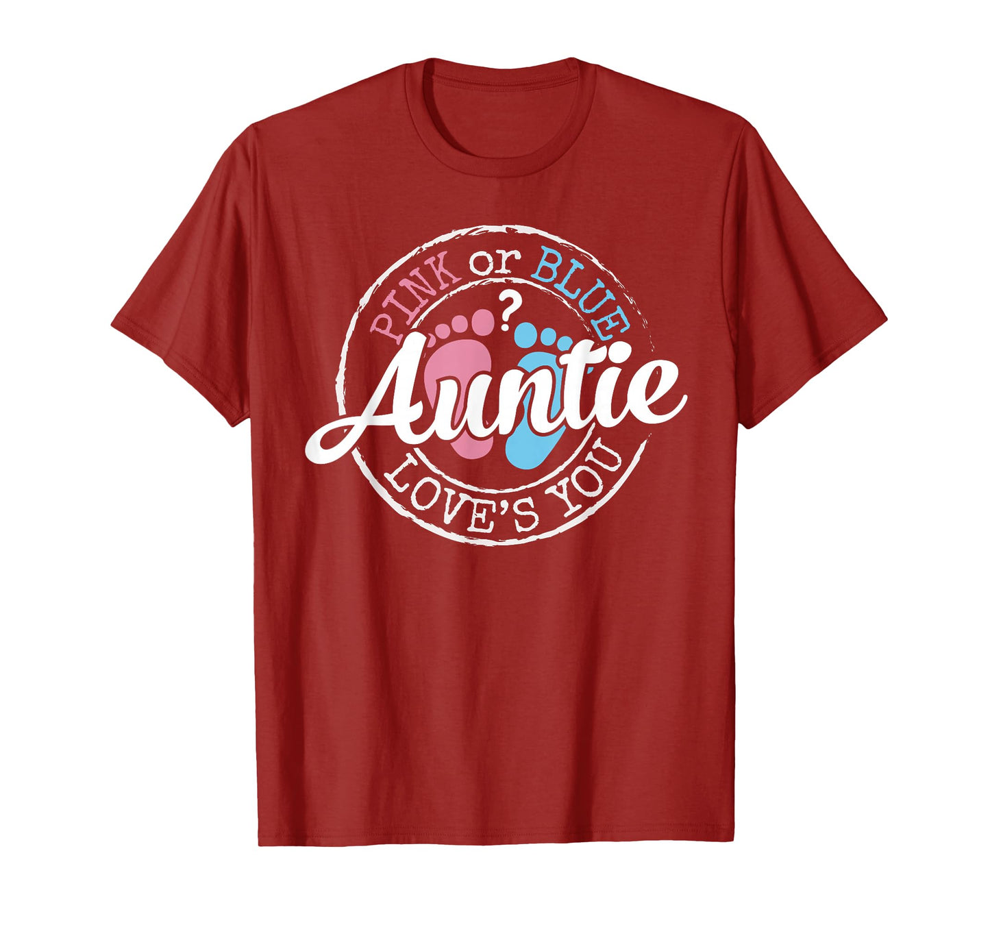 Gender Reveal Aunt Gifts Aunt To Be Pink Blue Baby Shower T-Shirt