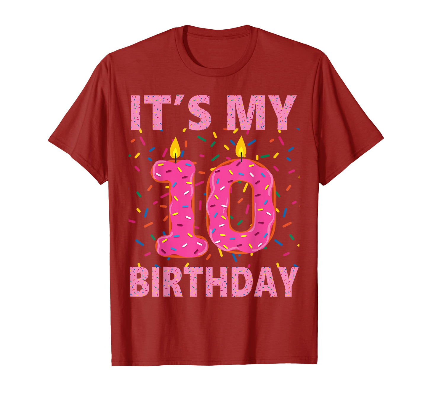 Kids Sweet donut It's My 10th Birthday Shirt 10 Yrs Old Gift T-Shirt
