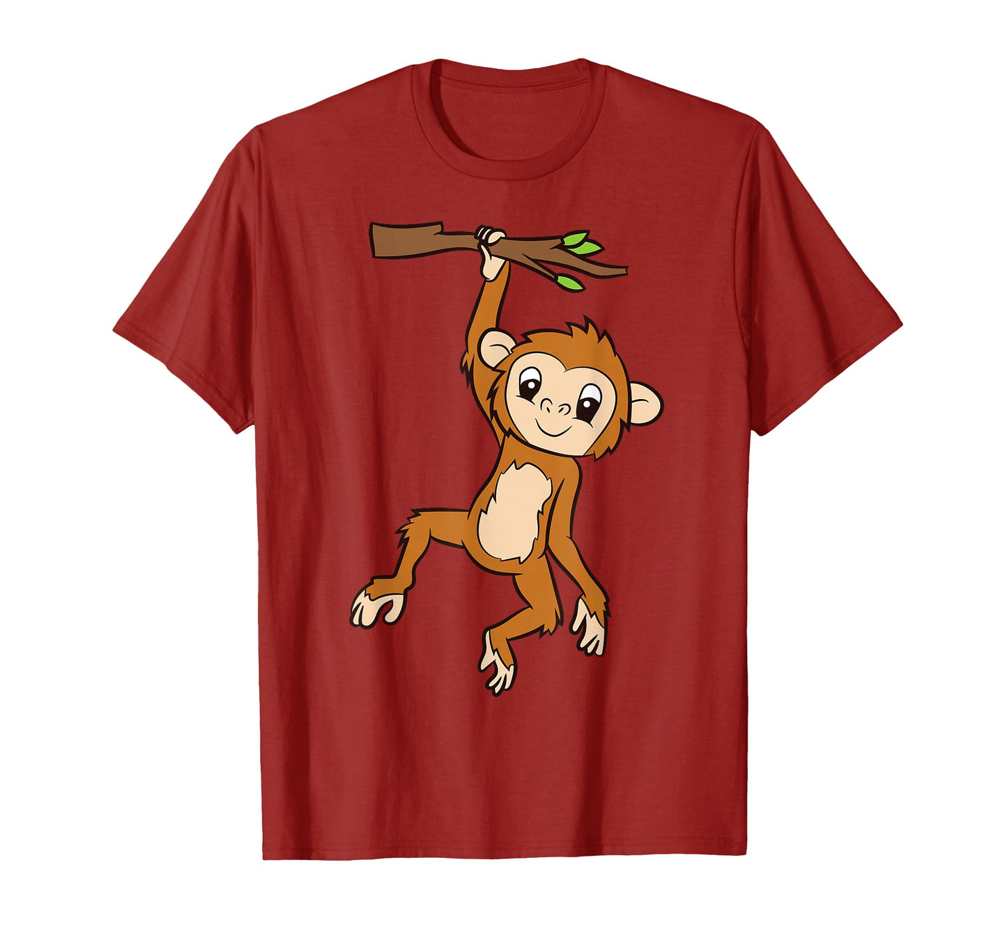 Monkey Hanging On Branch Ape Kids Cute Monkey T-Shirt