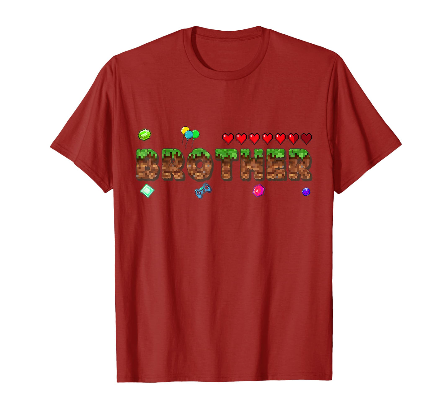 Brother Of The Birthday Boy Pixel Game Matching Family Kids T-Shirt