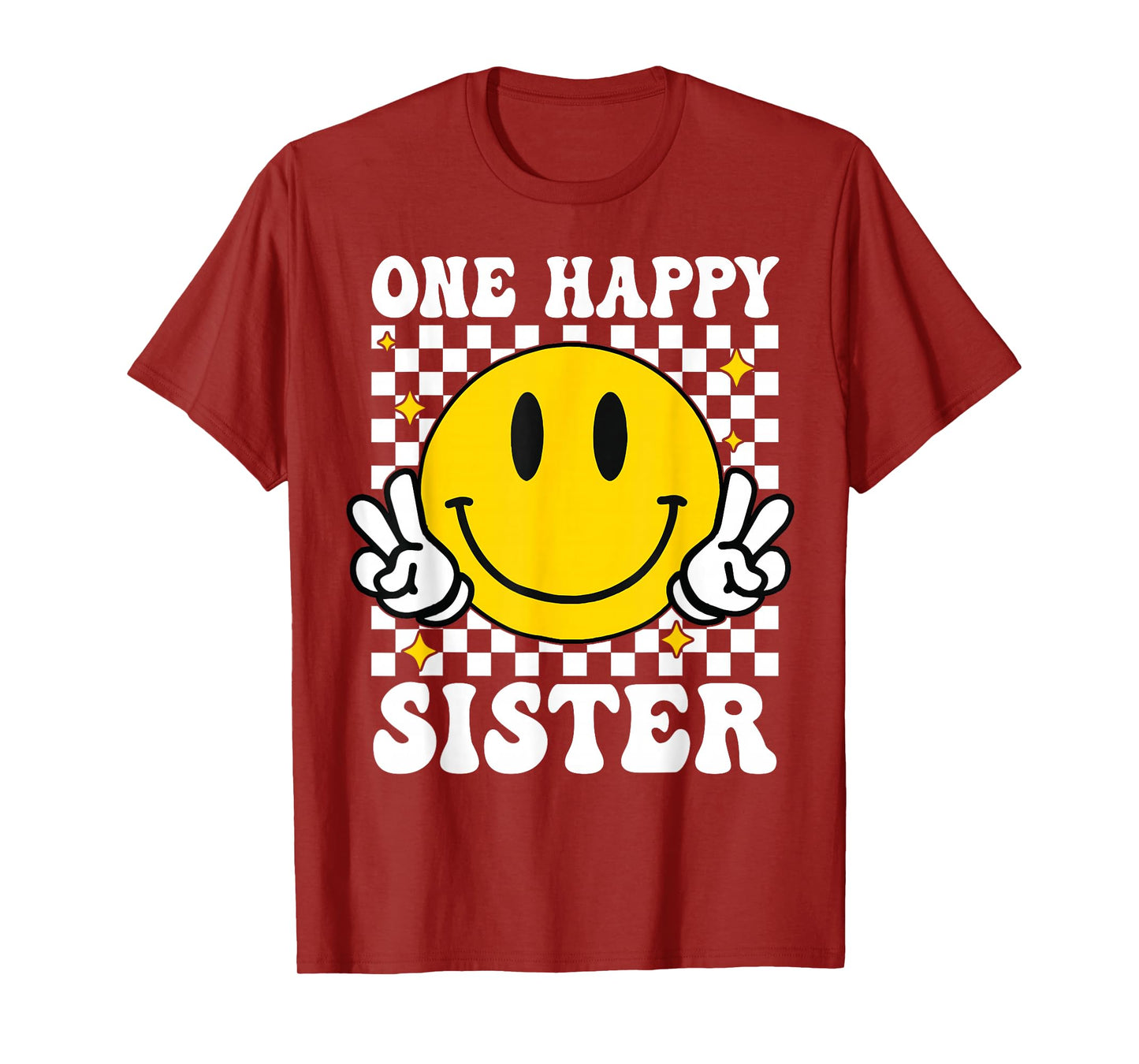 One Happy Dude Sister happy face 1st Birthday Family T-Shirt
