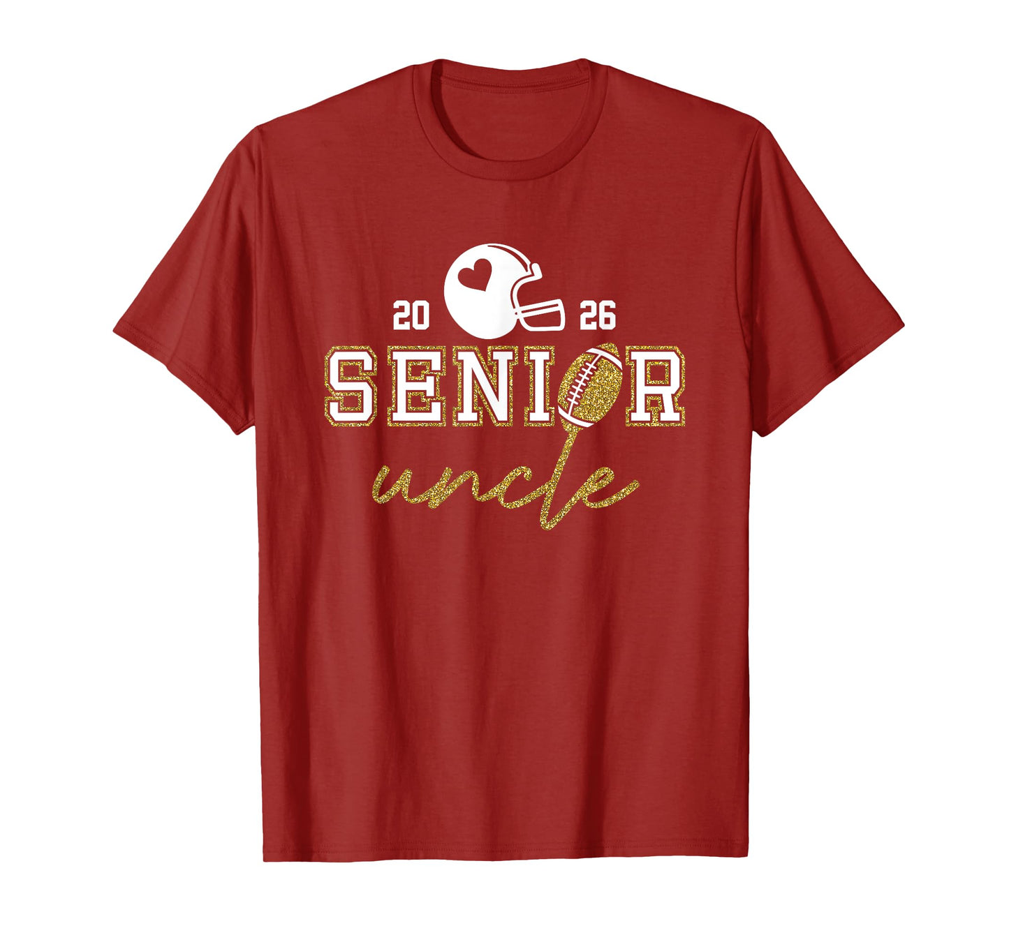 Senior Uncle Graduation Football Class of 2026 Family T-Shirt