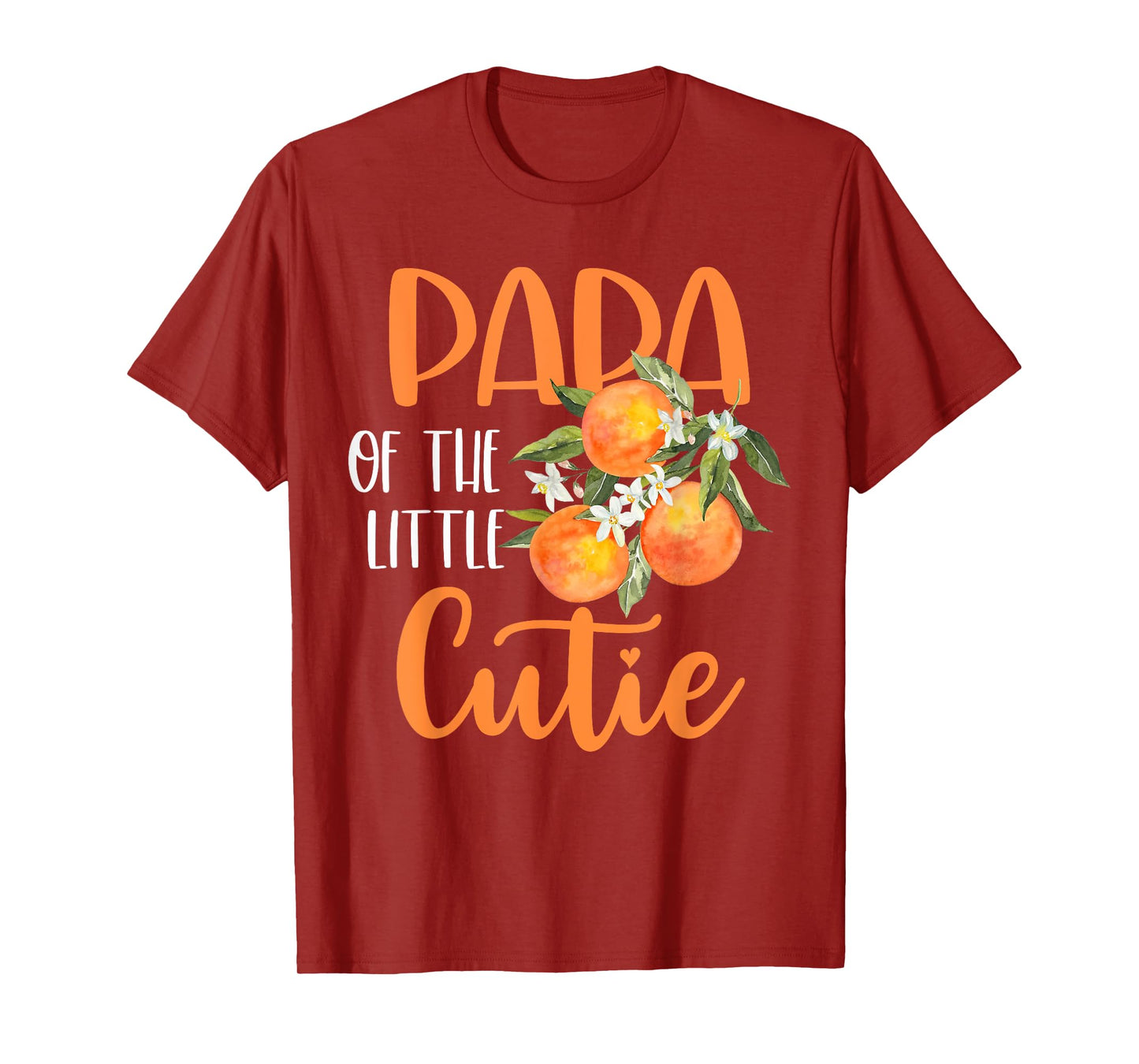 Papa Little Cutie Baby Shower Orange 1st Birthday Party T-Shirt