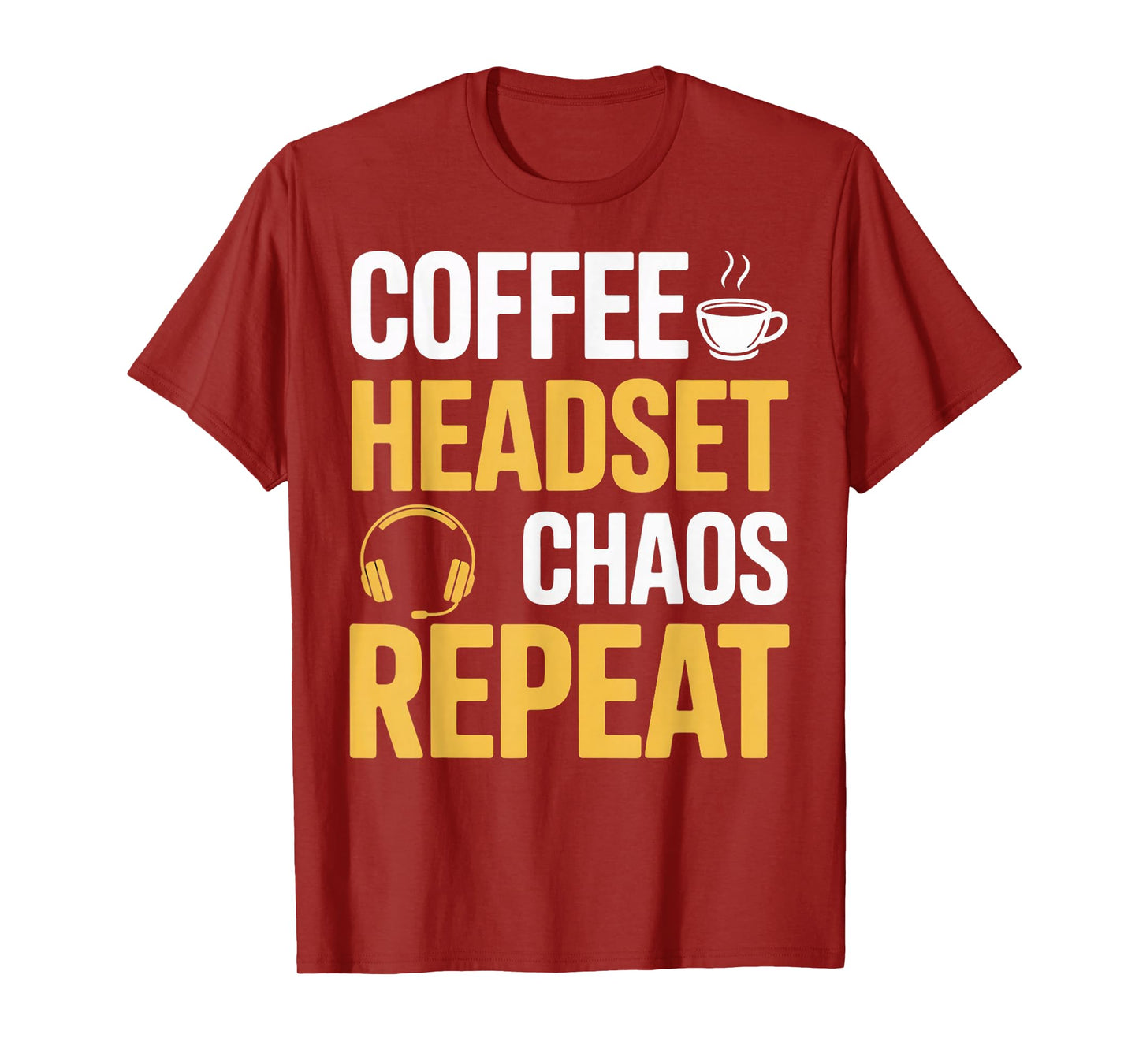 Coffee Headset Emergency Responder Yellow 911 Dispatcher T-Shirt