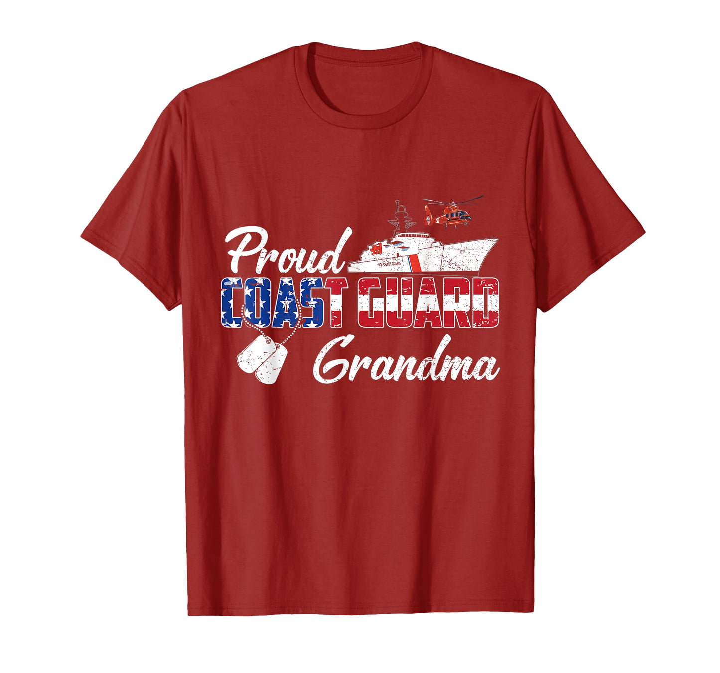 Proud Coast Guard Grandma US Veteran Family Matching T-Shirt