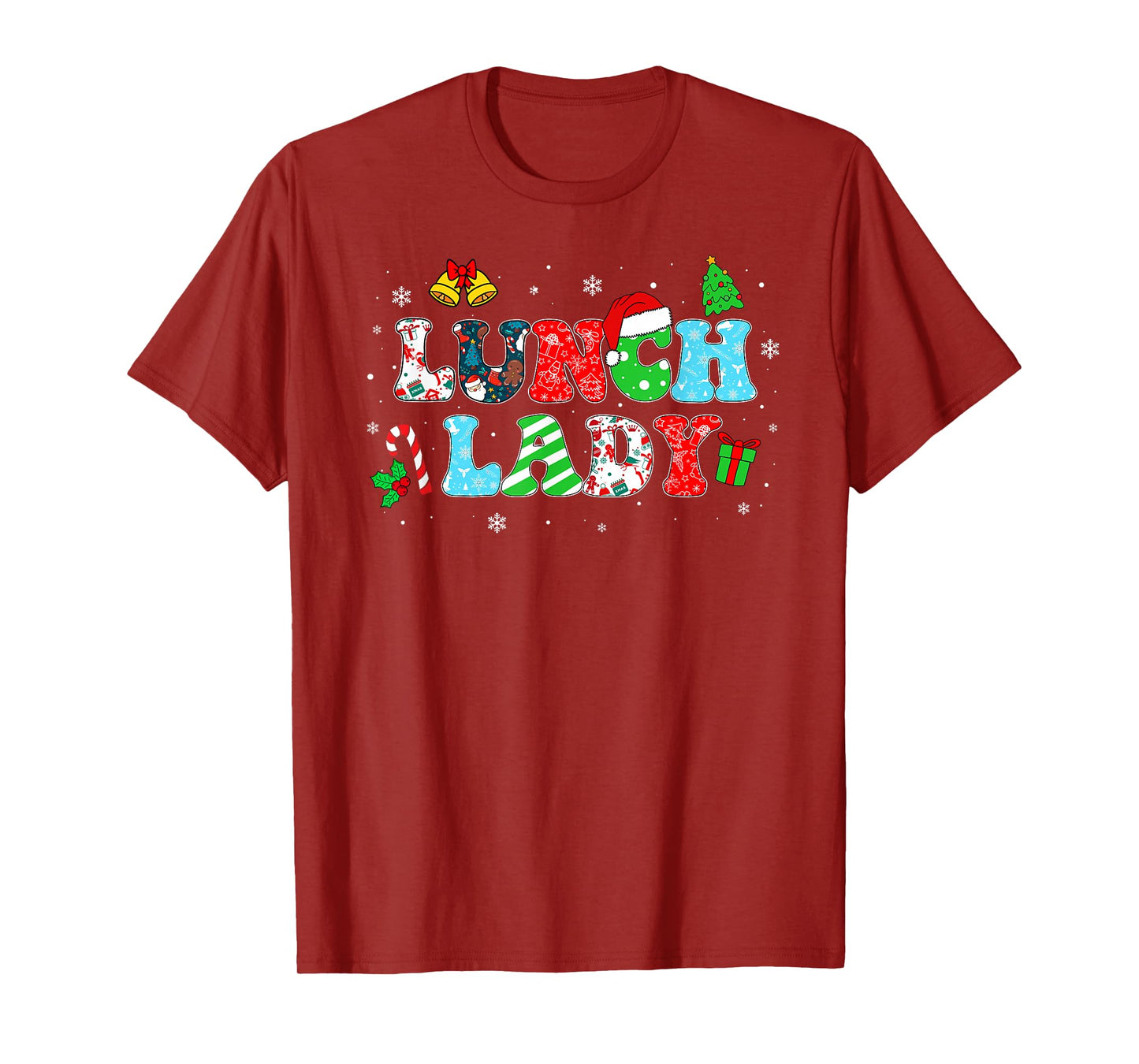 Groovy Lunch Lady Christmas Matching Xmas Lunch Lady Women T-Shirt